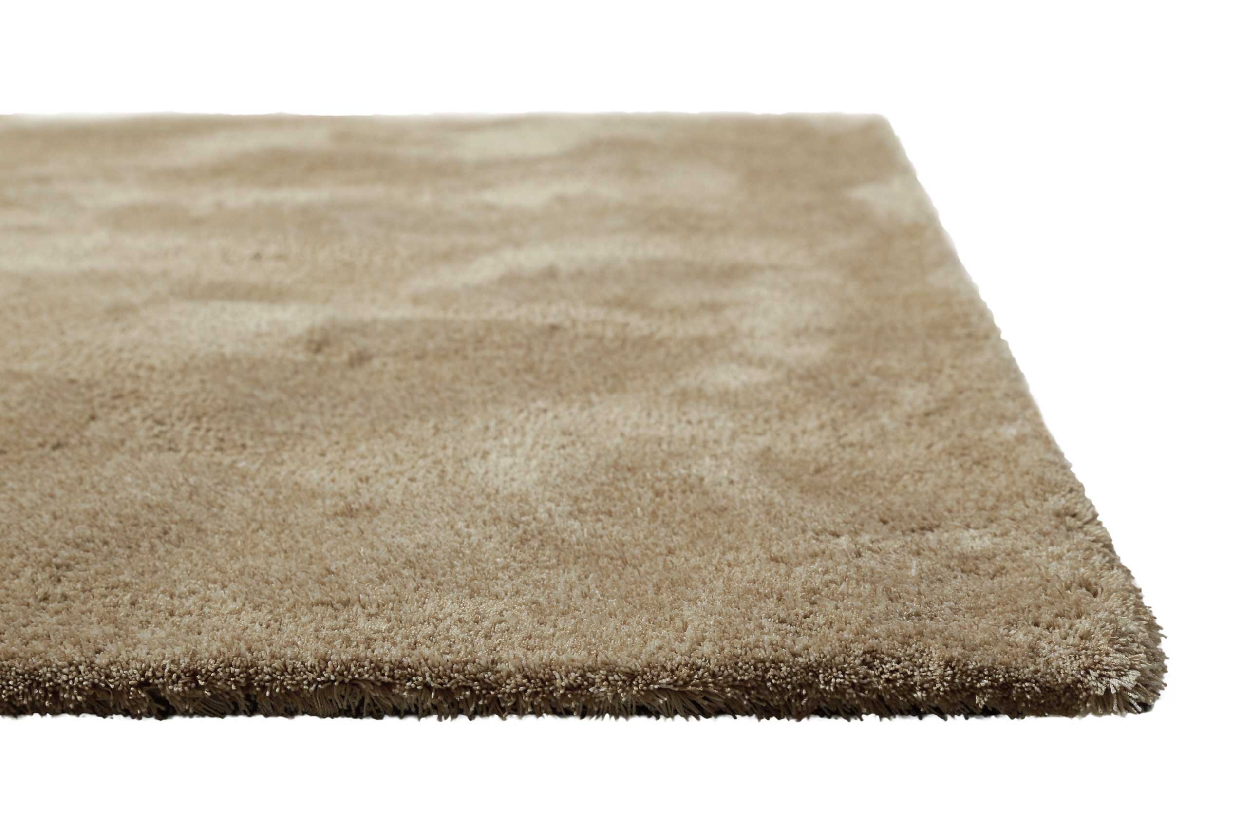 Teppich Beige Braun meliert Hochflor 