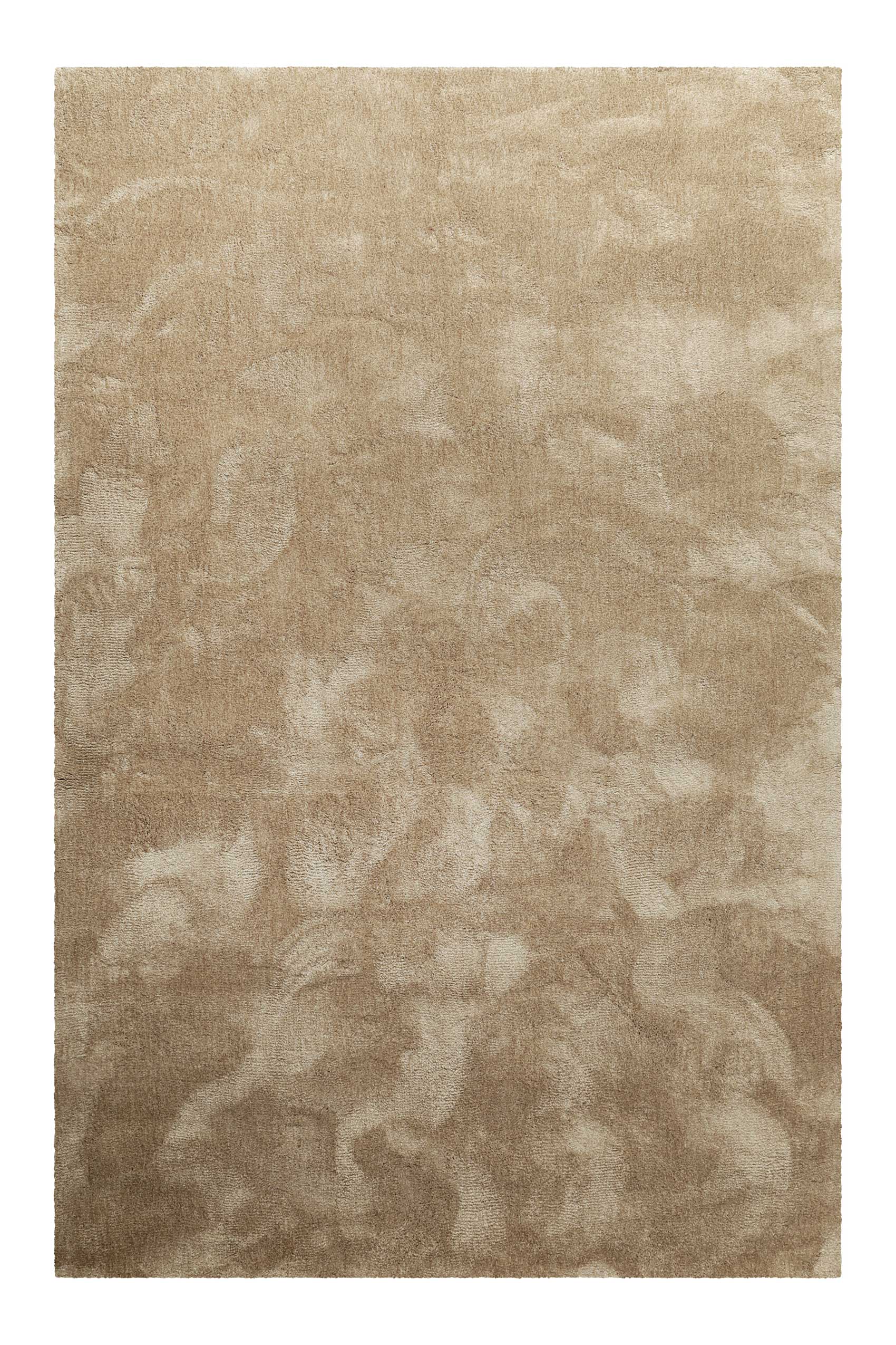 Teppich Beige Braun meliert Hochflor 