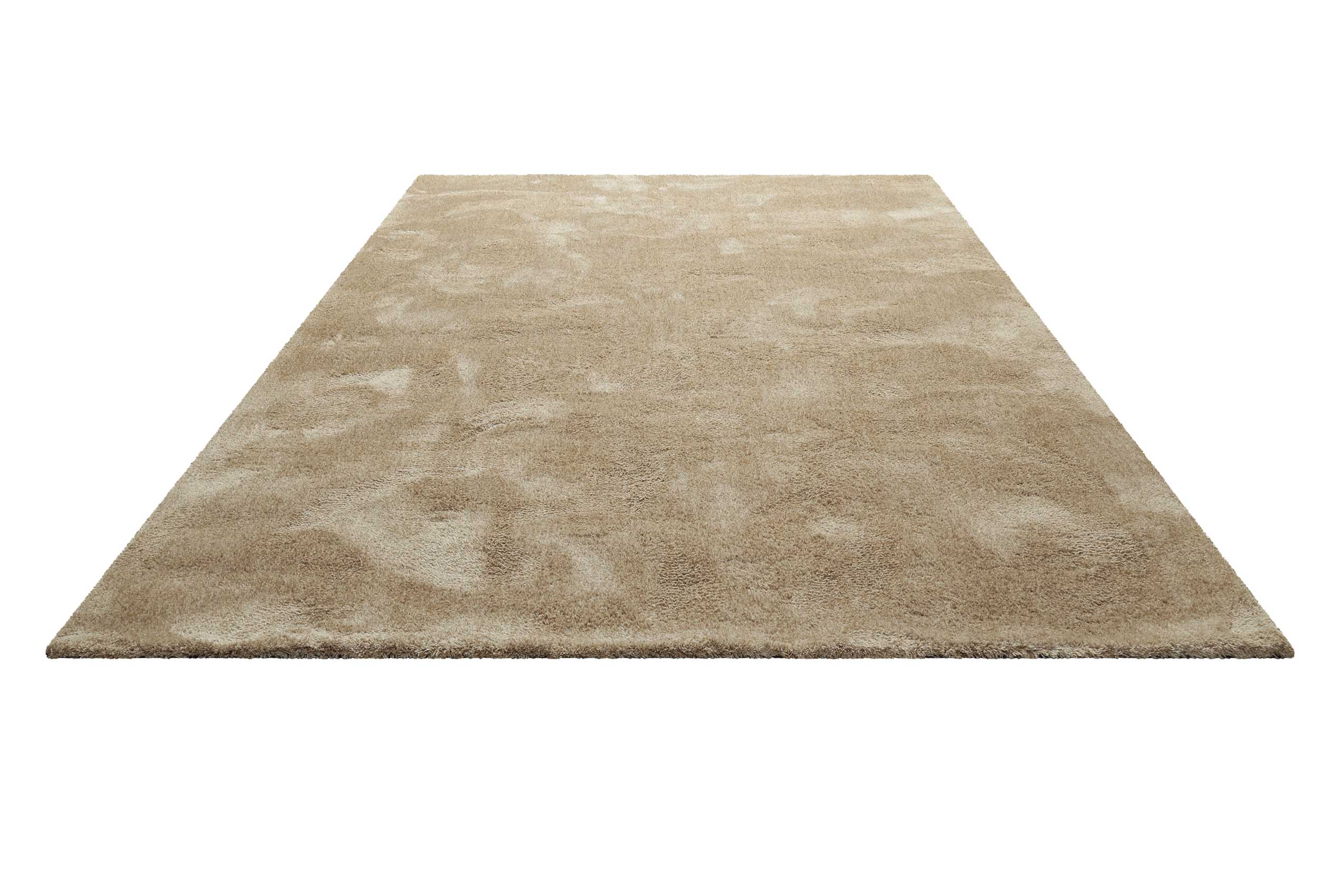 Teppich Beige Braun meliert Hochflor 