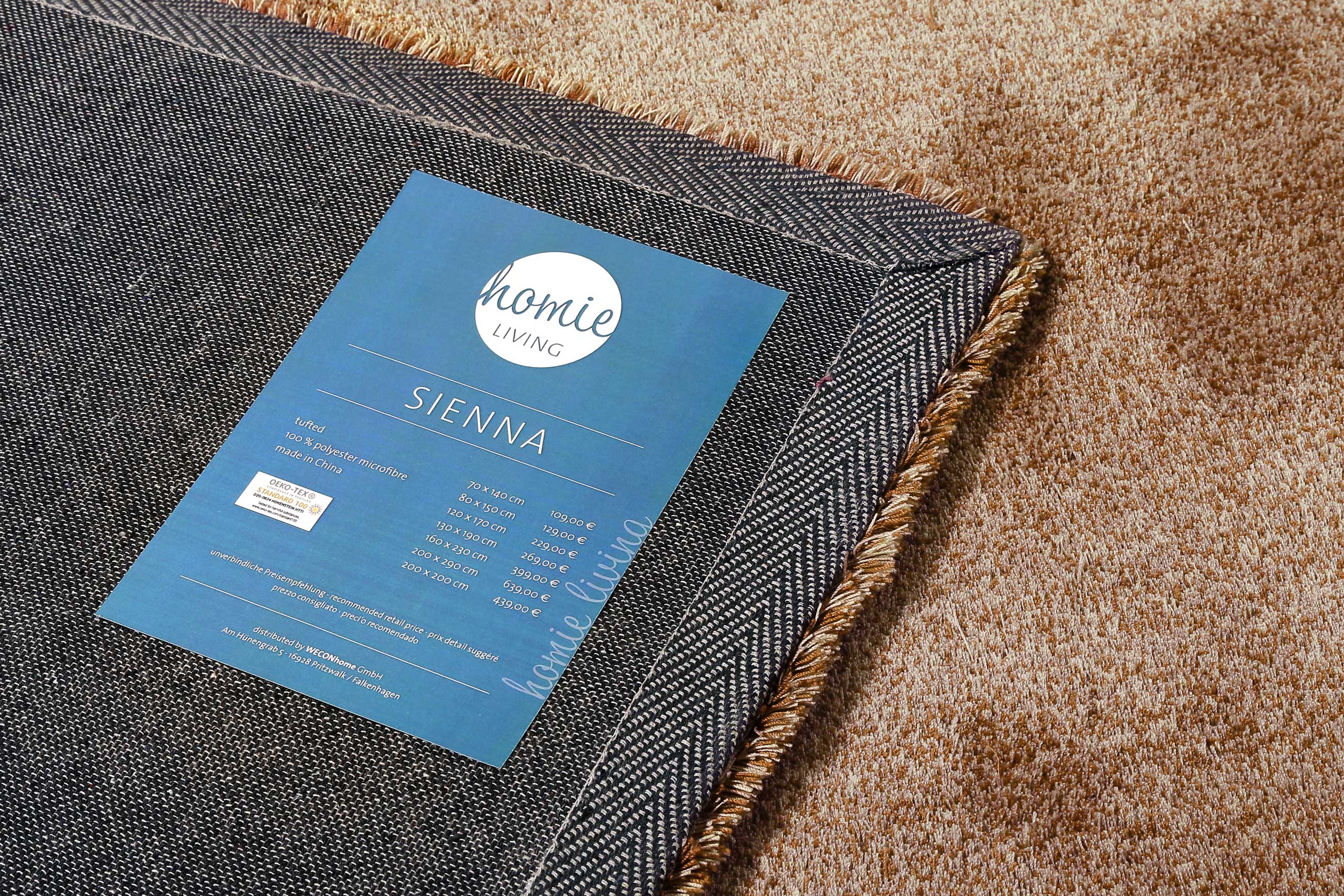 Teppich Sand Braun Hochflor » Sienna « Homie Living - Ansicht 5