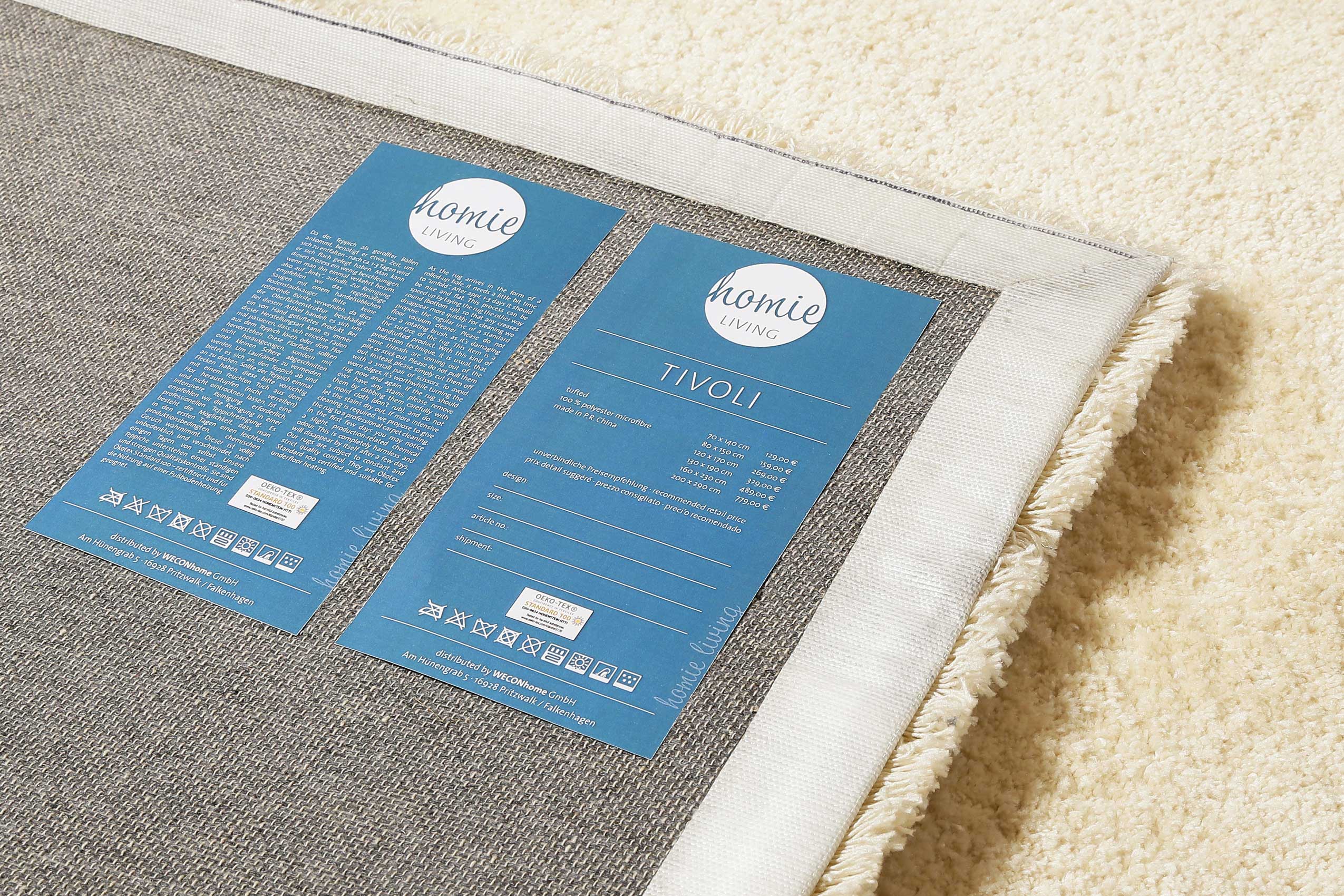 Teppich Creme Beige soft & weich Hochflor » Tivoli « Homie Living - Ansicht 4