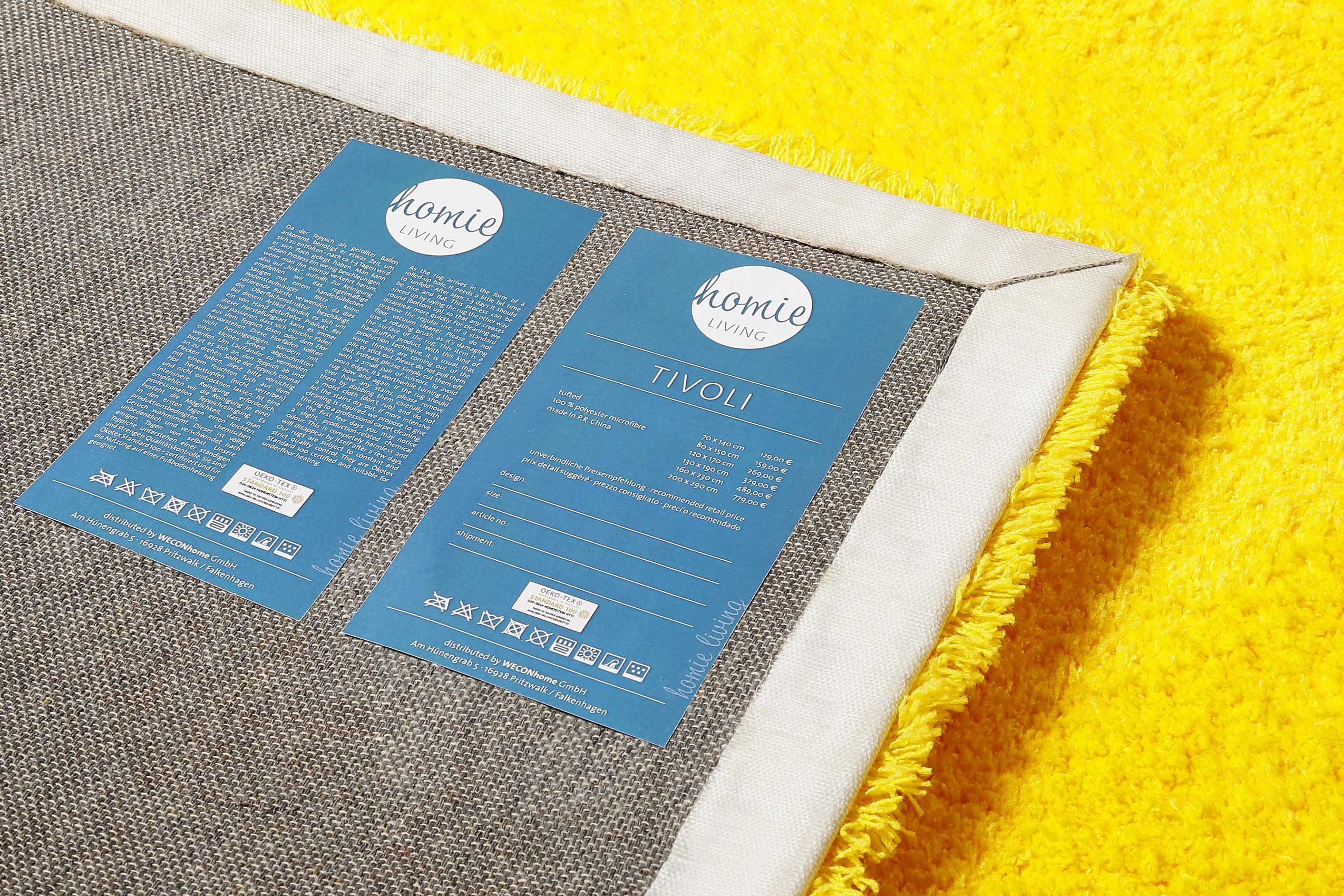 Teppich Gelb soft & weich Hochflor » Tivoli « Homie Living - Ansicht 4