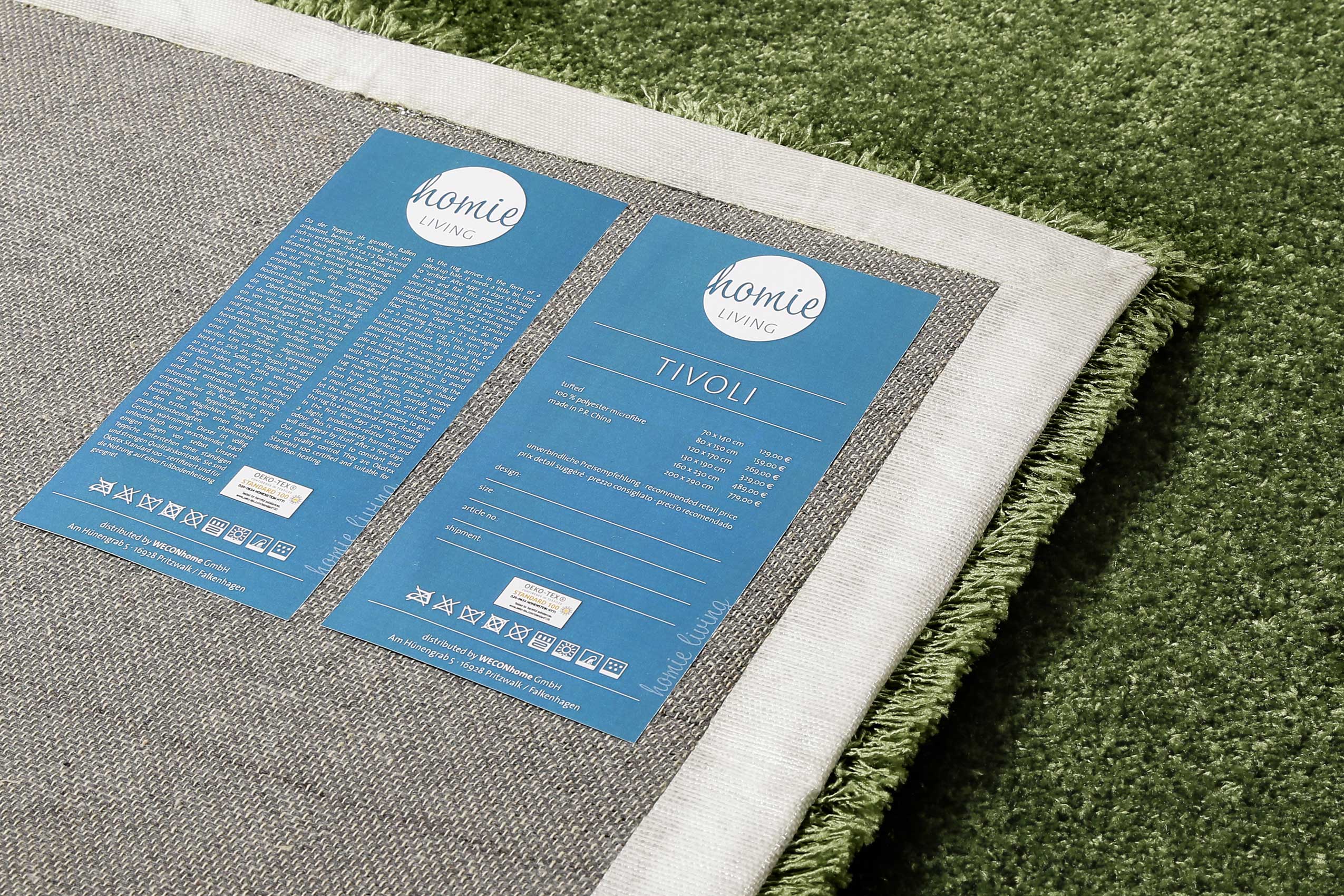 Teppich Grün soft & weich Hochflor » Tivoli « Homie Living - Ansicht 4