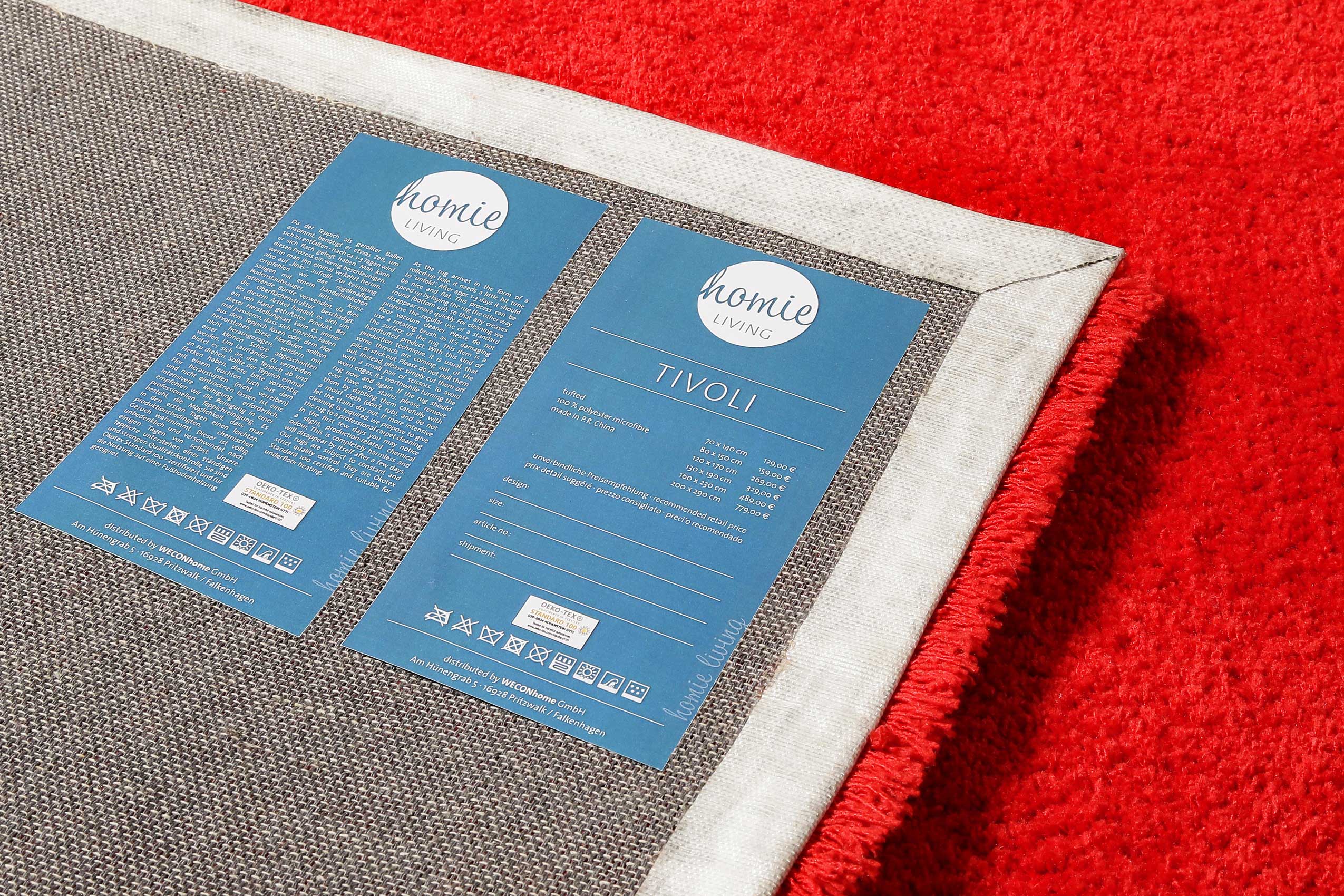 Teppich Rot soft & weich Hochflor » Tivoli « Homie Living - Ansicht 4