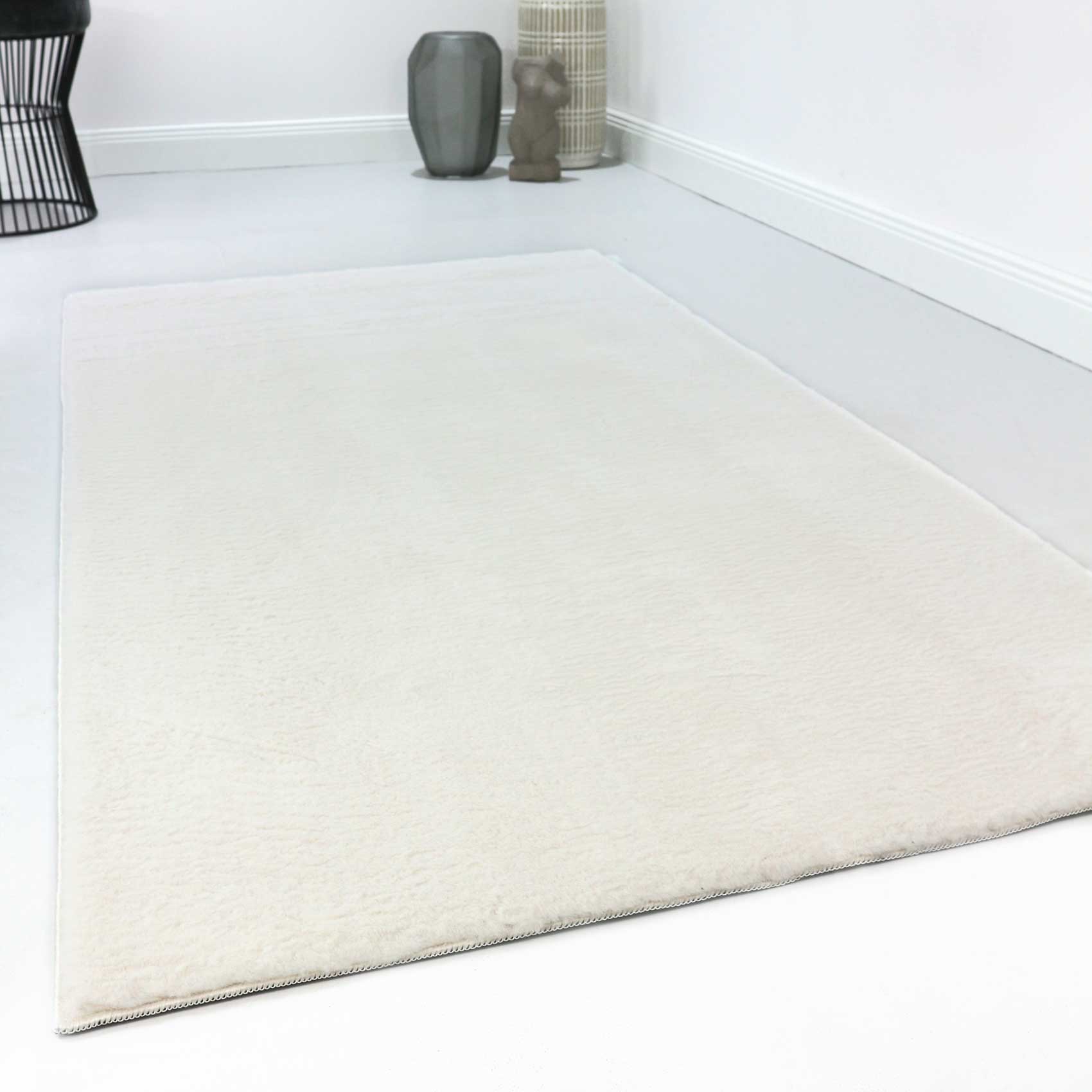 Kunstfell Teppich Creme Beige soft & weich 