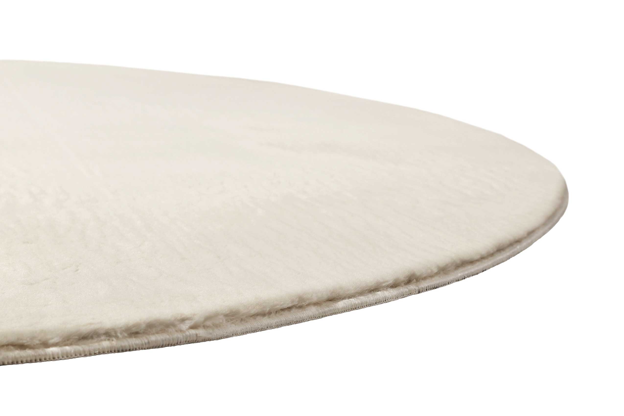 Kunstfell Teppich Rund Creme Beige soft & weich 