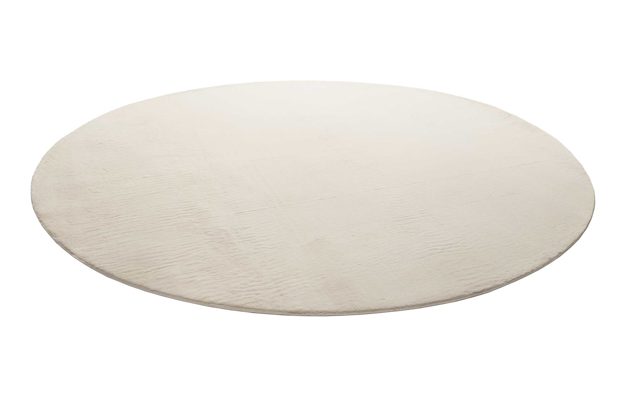 Kunstfell Teppich Rund Creme Beige soft & weich 