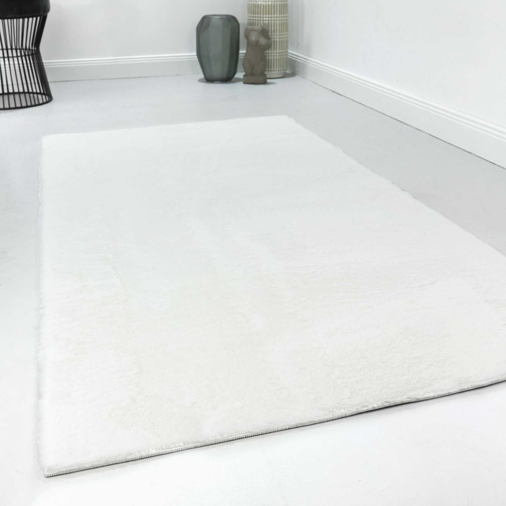 Kunstfell Teppich Creme Weiß soft & weich » Villa Rosso « Homie Living - Ansicht 6