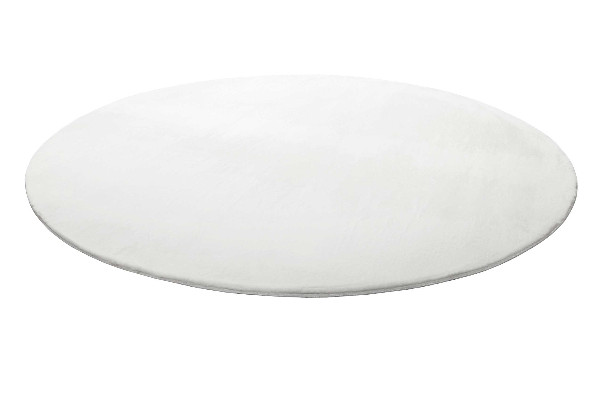 Kunstfell Teppich Rund Creme Weiß soft & weich 