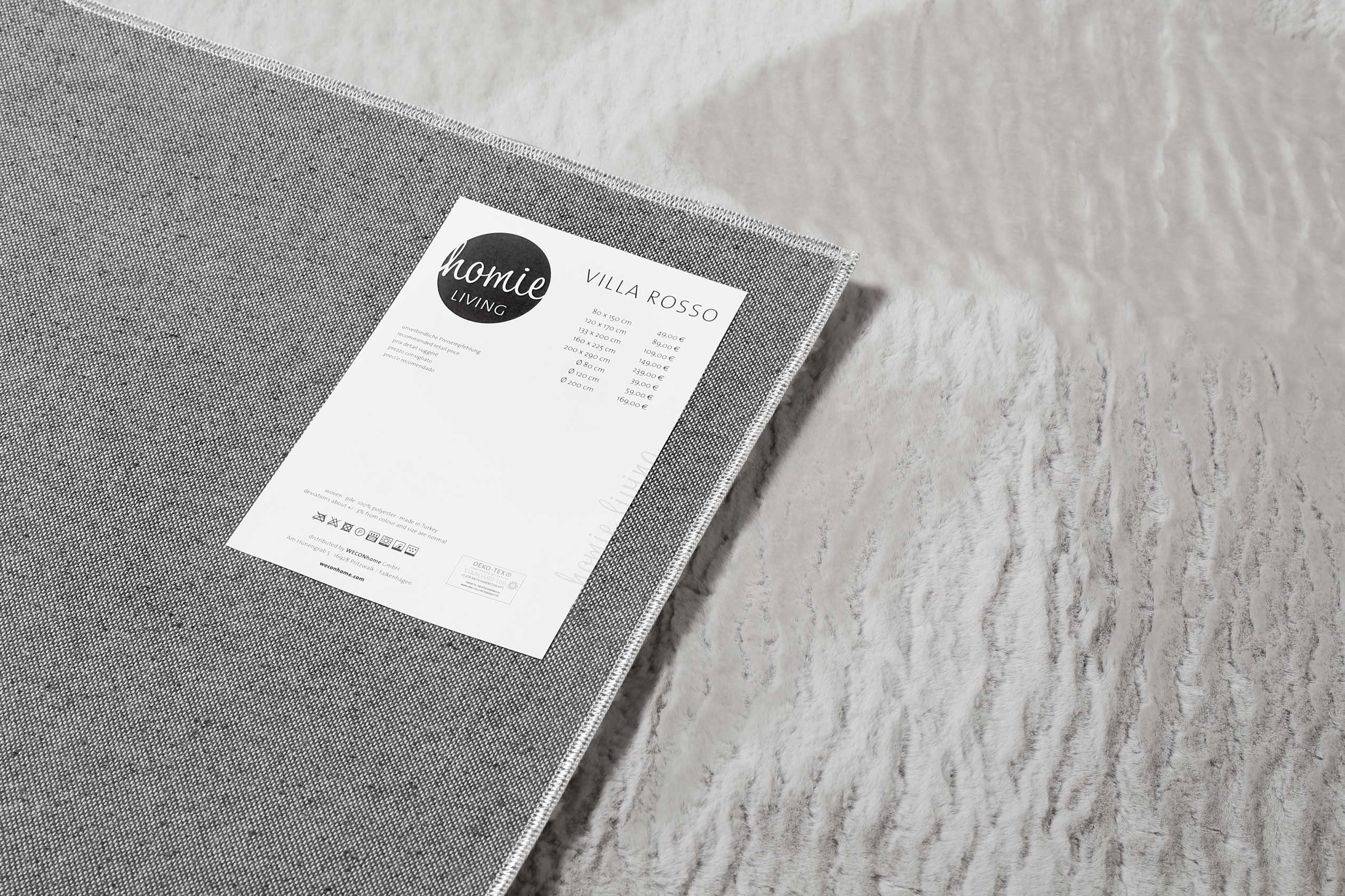 Kunstfell Teppich Hellgrau soft & weich » Villa Rosso « Homie Living - Ansicht 4