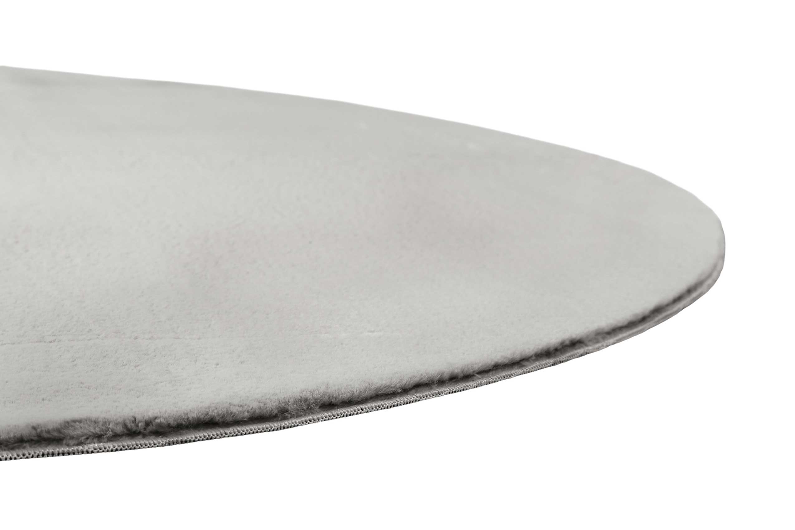 Kunstfell Teppich Rund, Hellgrau soft & weich 