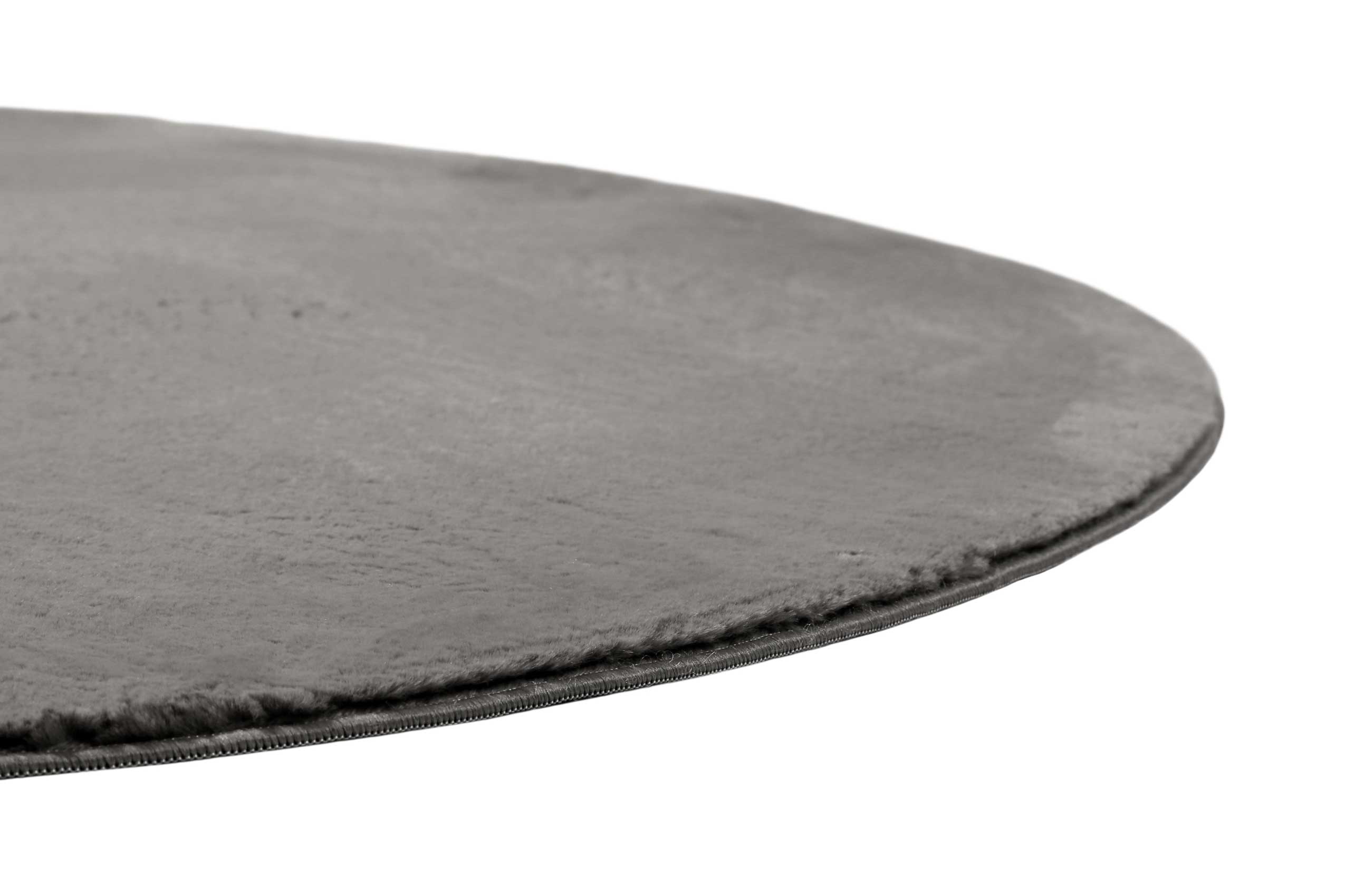 Kunstfell Teppich Rund Grau Anthrazit soft & weich 
