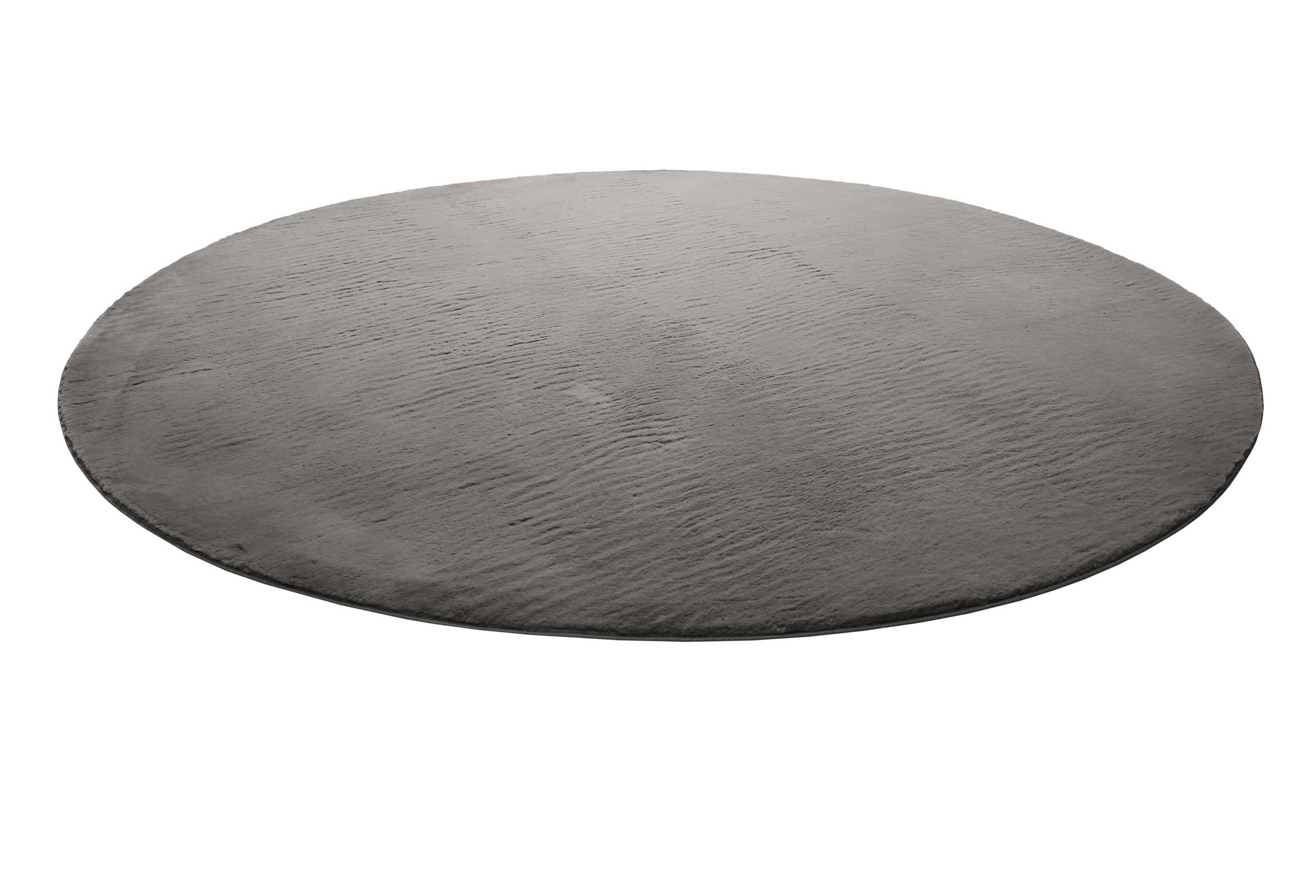 Kunstfell Teppich Rund Grau Anthrazit soft & weich 