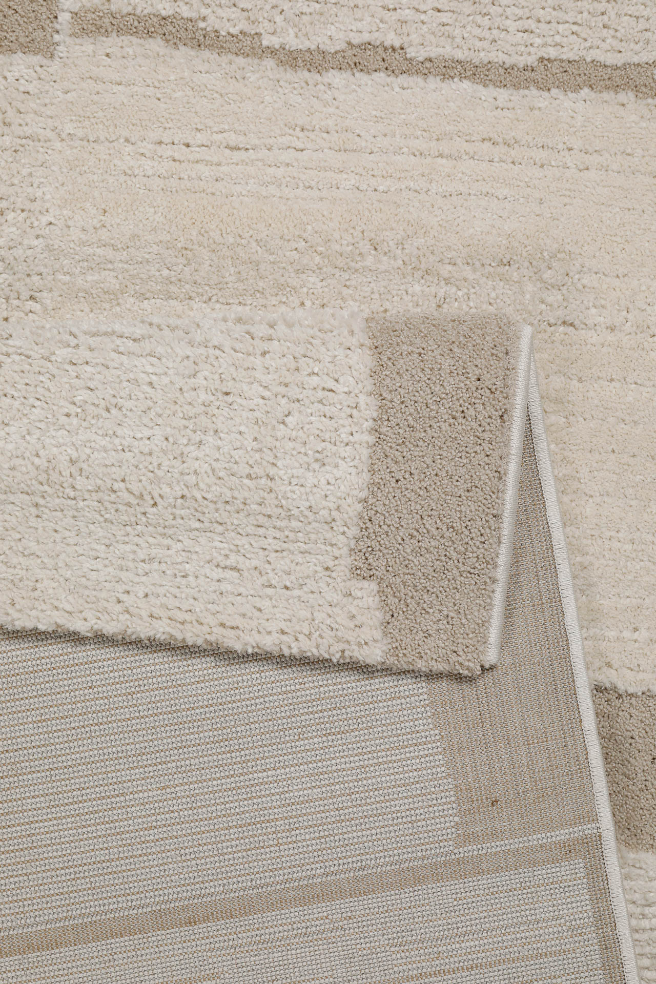 Kurzflor Teppich Creme Beige 