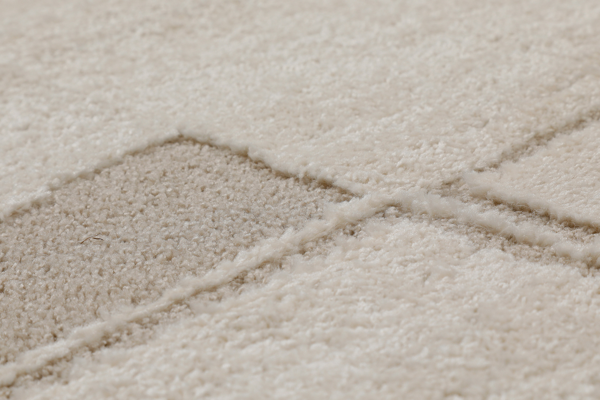 Kurzflor Teppich Creme Beige