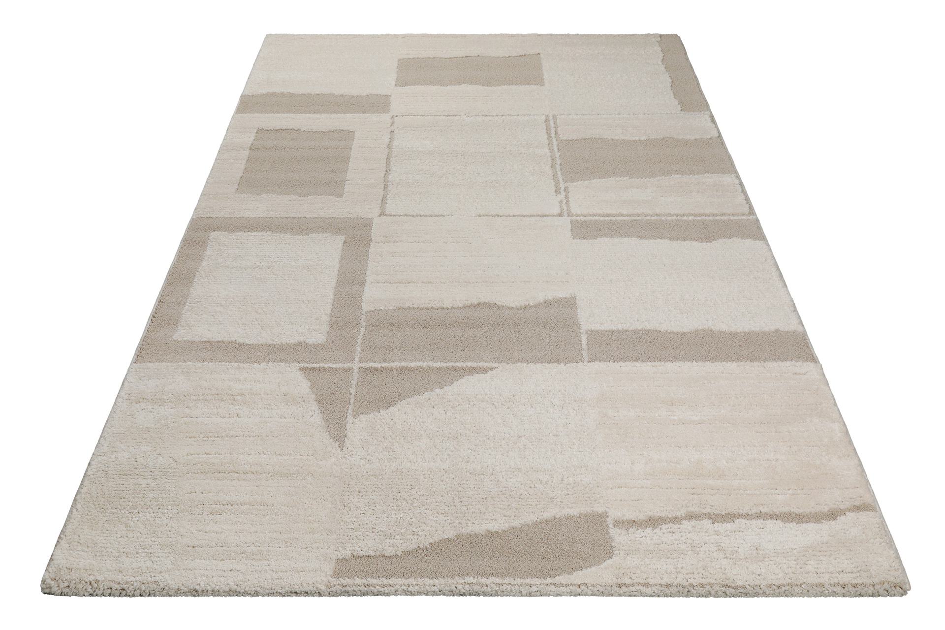 Kurzflor Teppich Creme Beige 