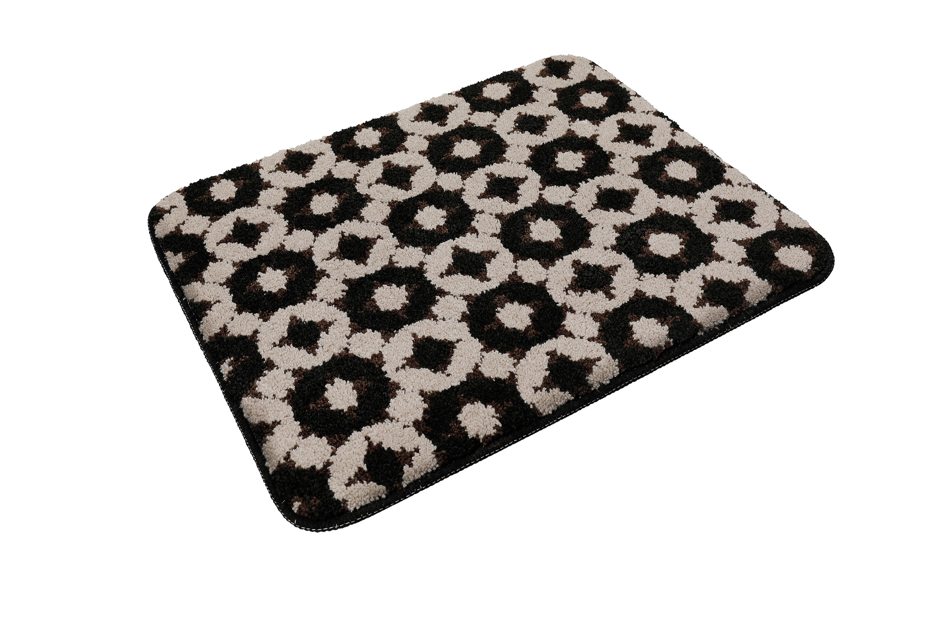 Badteppich Schwarz Taupe