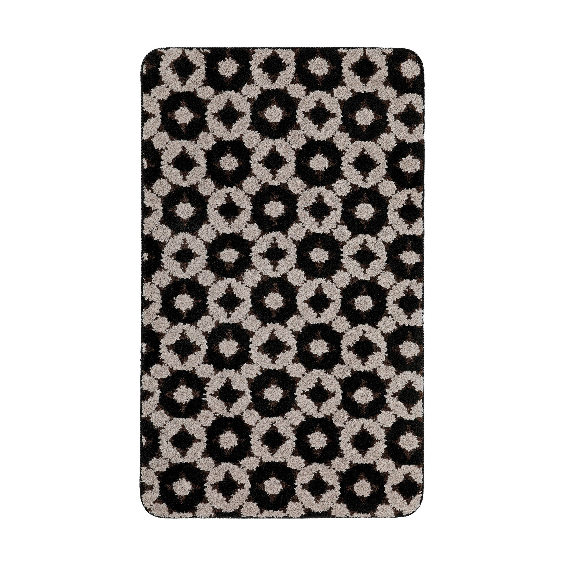 Badteppich Schwarz Taupe