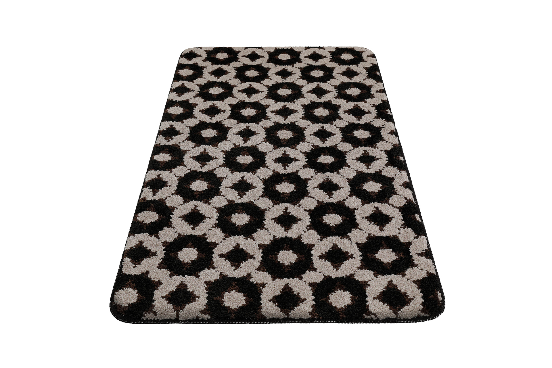 Badteppich Schwarz Taupe
