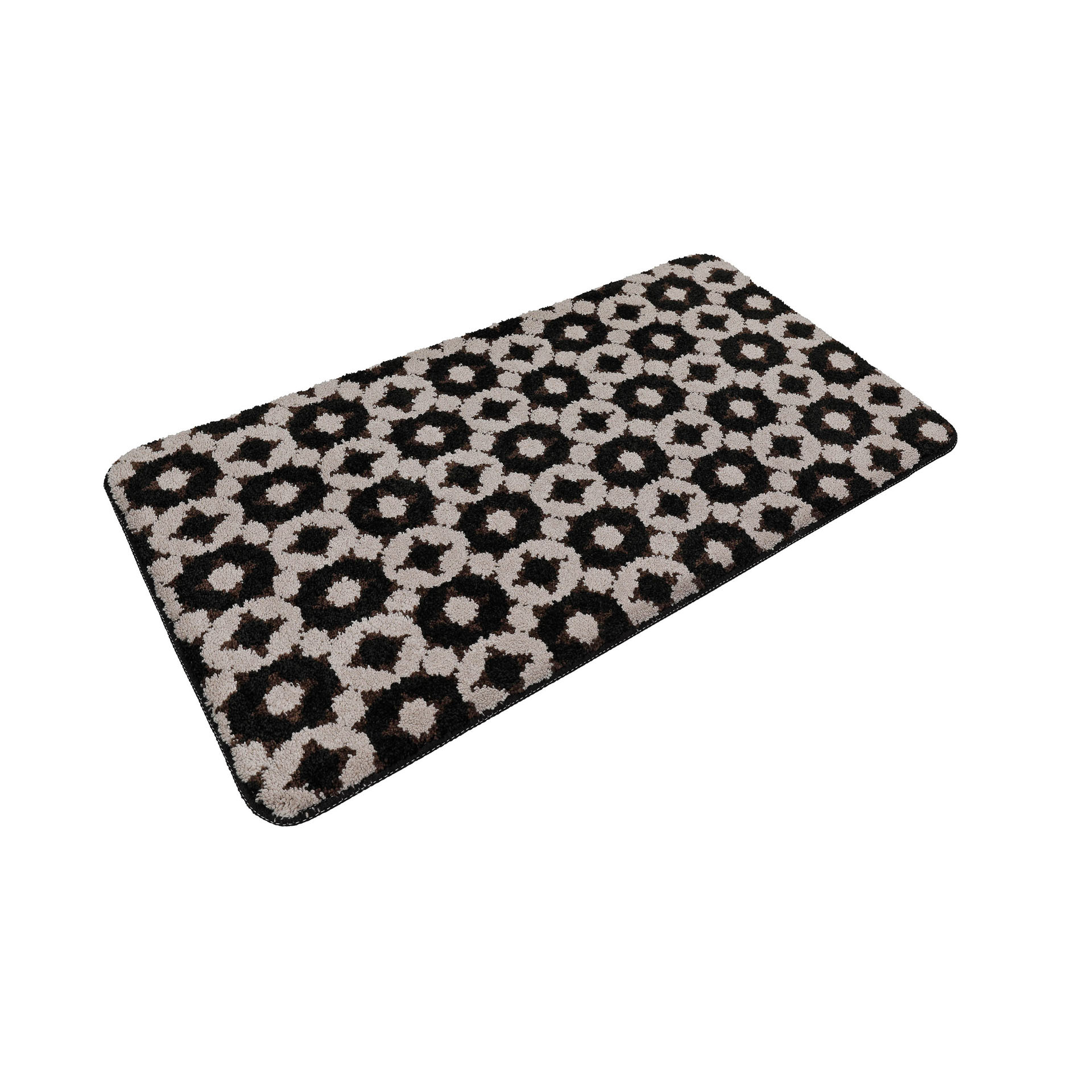 Badteppich Schwarz Taupe