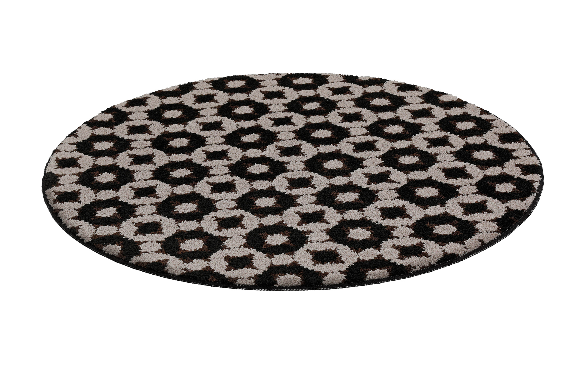 Badteppich Schwarz Taupe