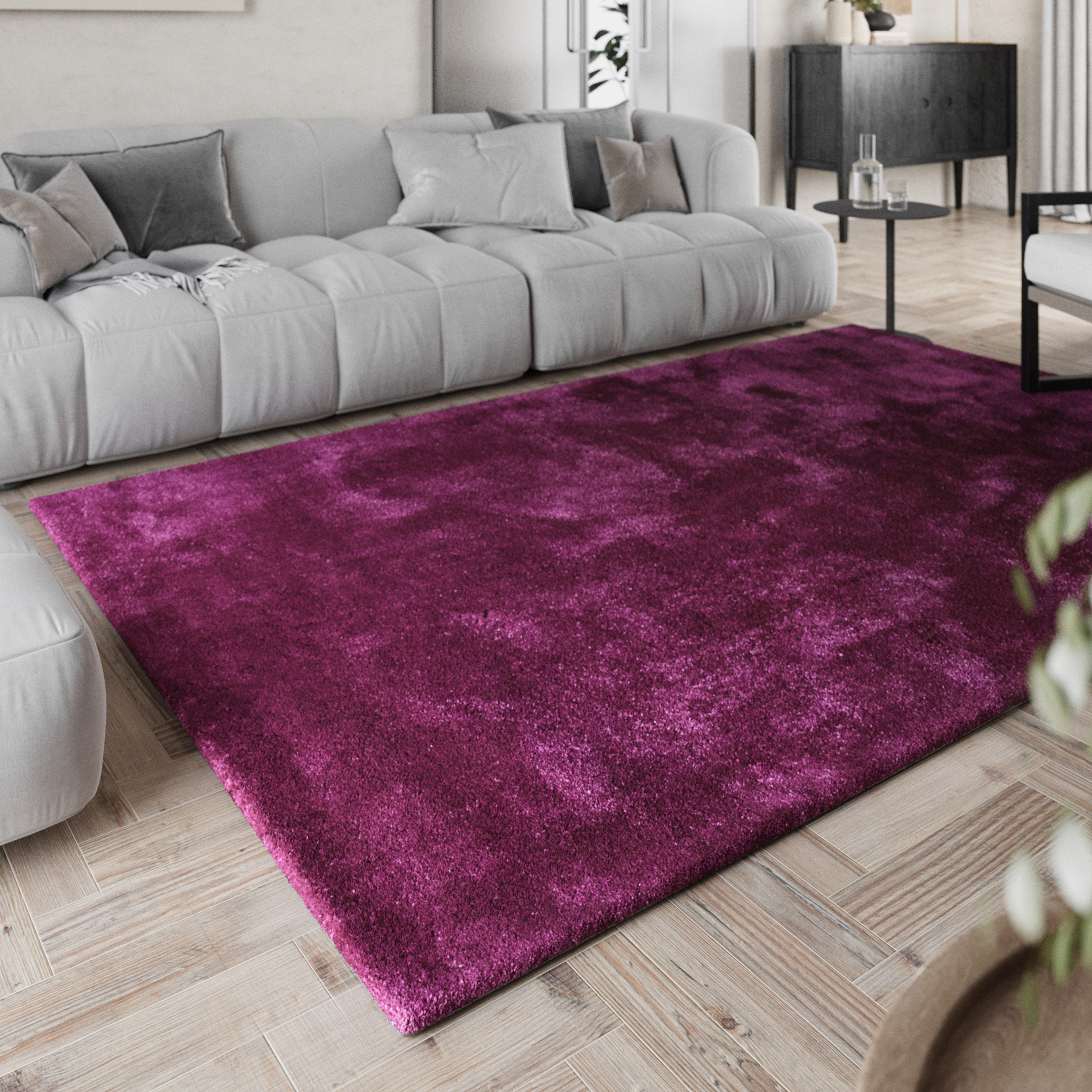Teppich Pink Violett Hochflor 