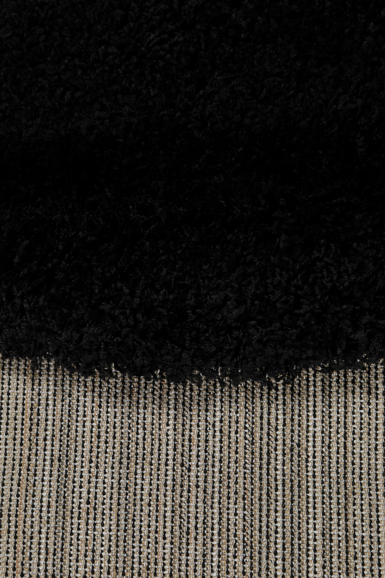 Hochflor Teppich Rund Schwarz