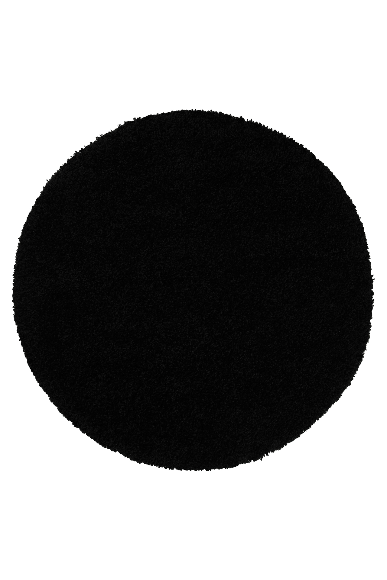 Hochflor Teppich Rund Schwarz