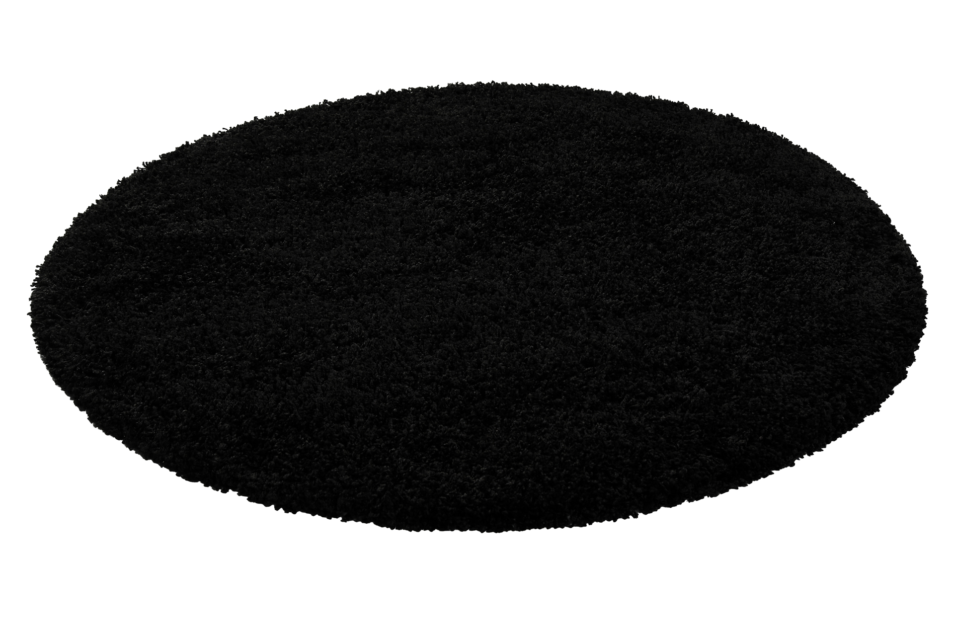 Hochflor Teppich Rund Schwarz