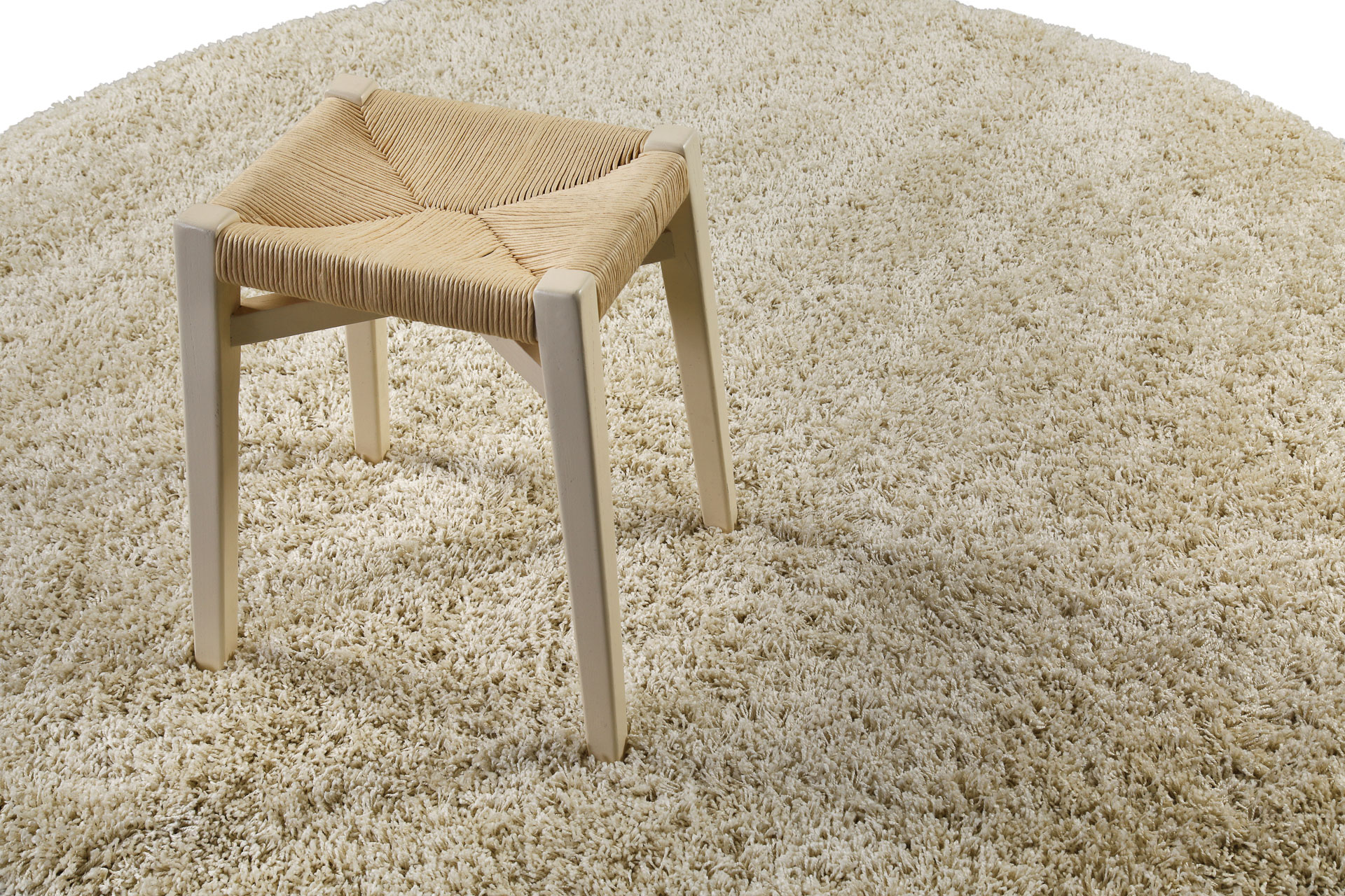 2 für 1 Aktion: Hochflor Teppich Rund Beige 