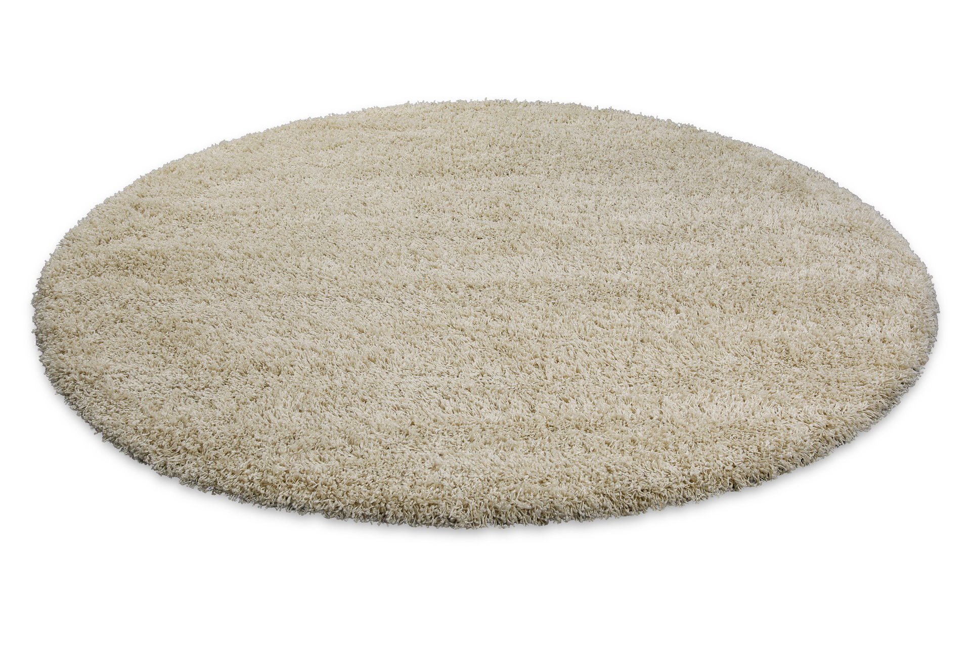 2 für 1 Aktion: Hochflor Teppich Rund Beige 