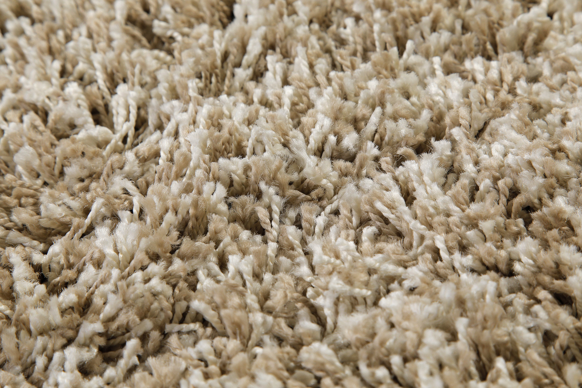2 für 1 Aktion: Hochflor Teppich Rund Sand Beige meliert 
