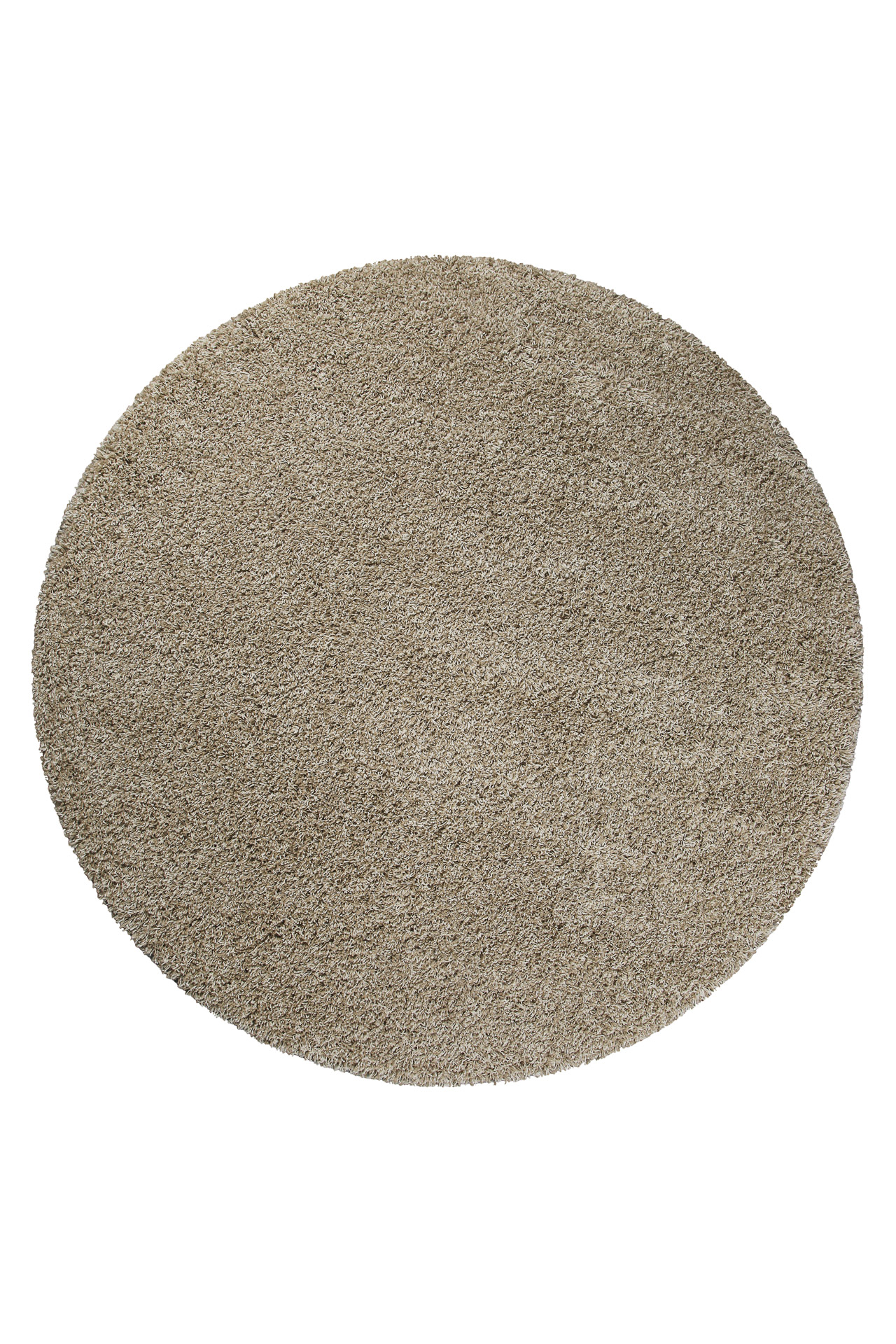 2 für 1 Aktion: Hochflor Teppich Rund Sand Beige meliert 