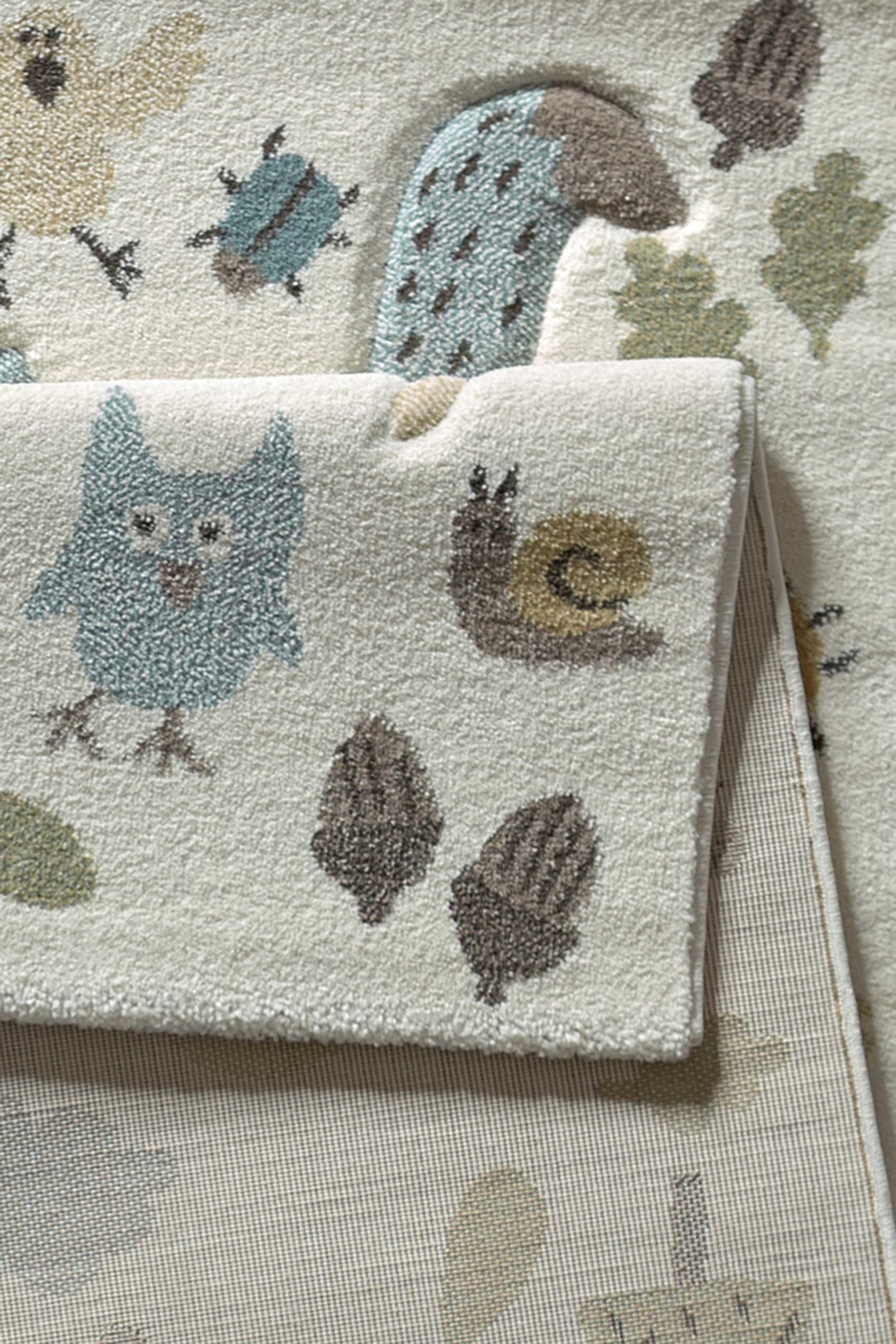 Kinderteppich beige blau 