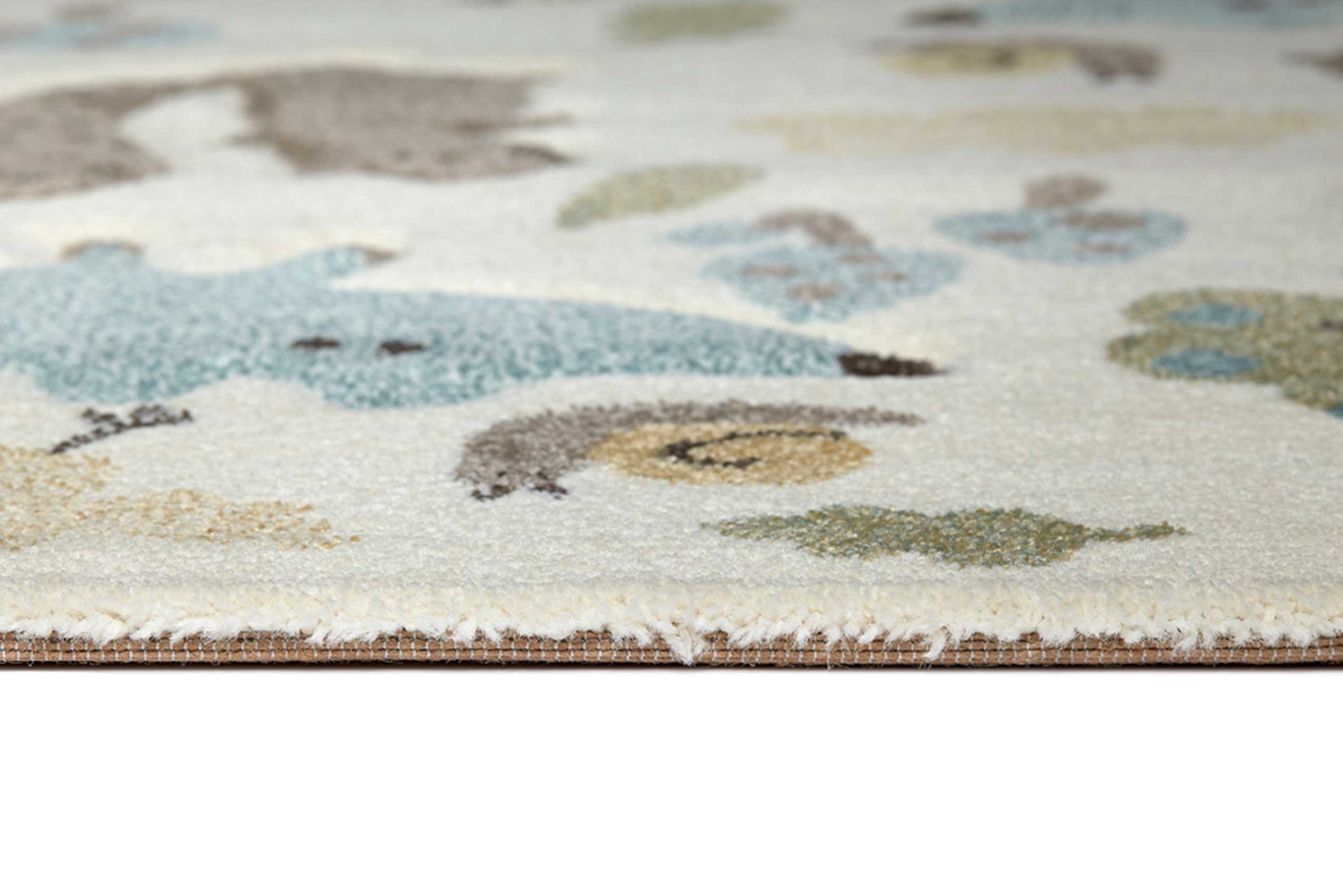 Kinderteppich beige blau 