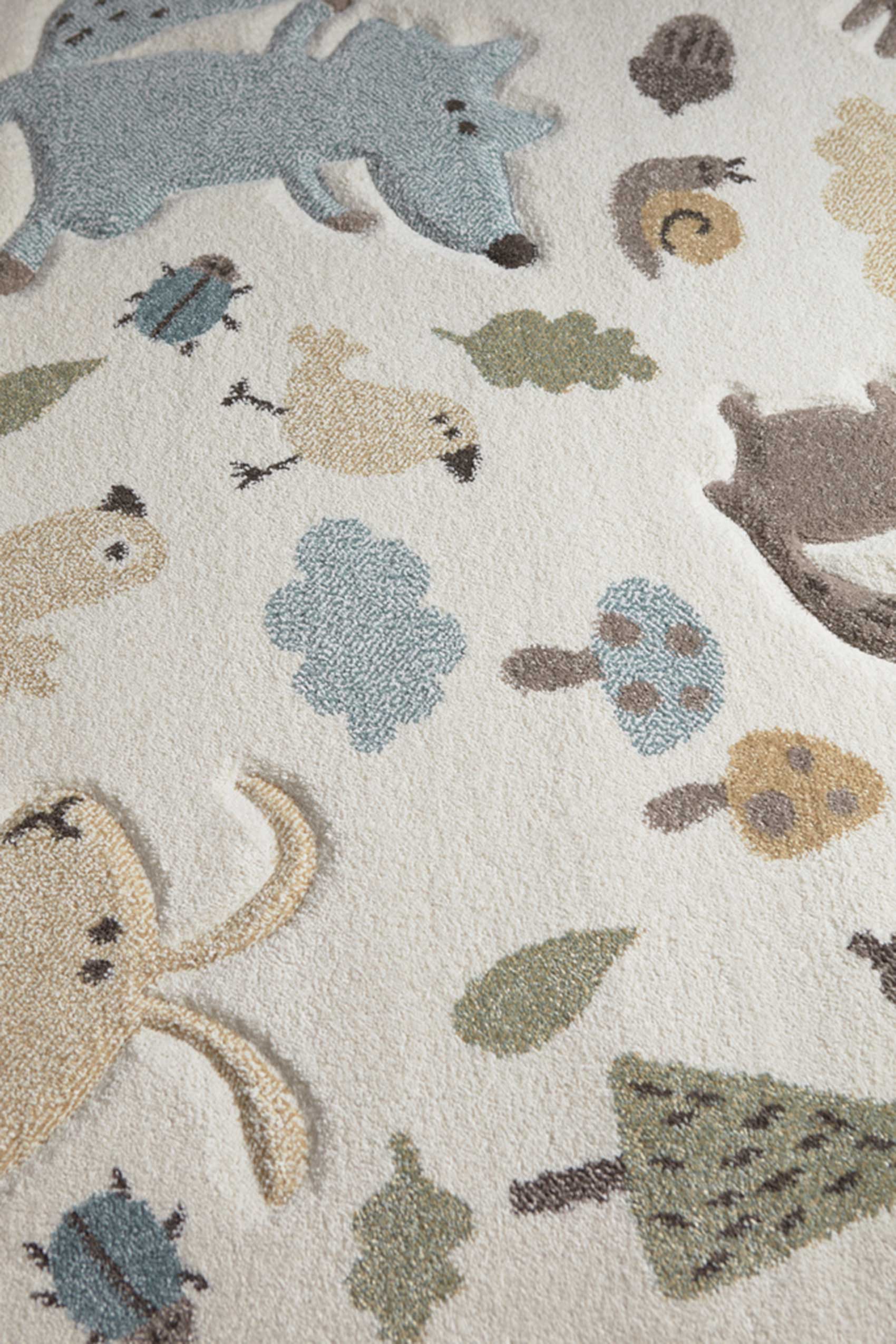 Kinderteppich beige blau 