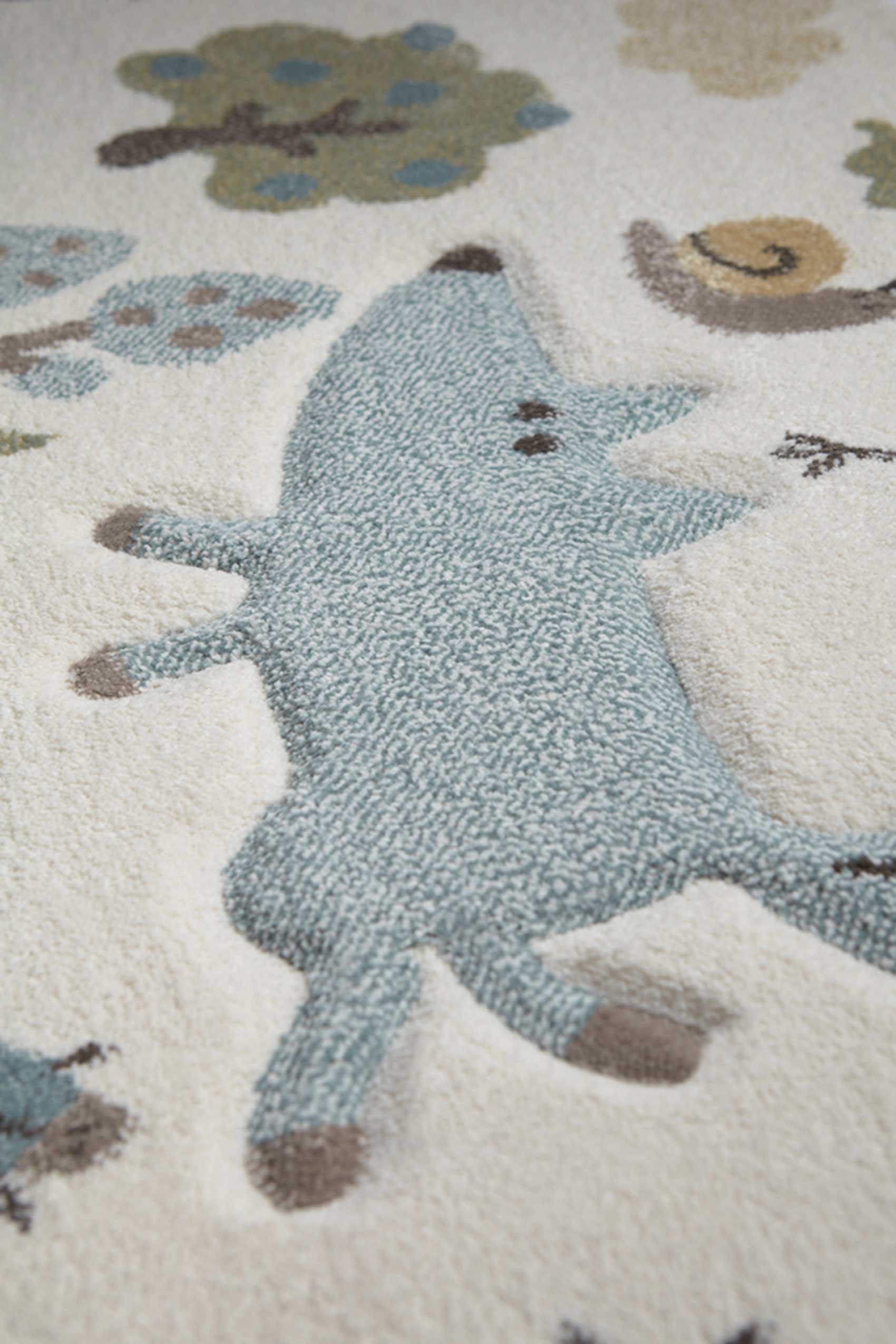Kinderteppich beige blau 