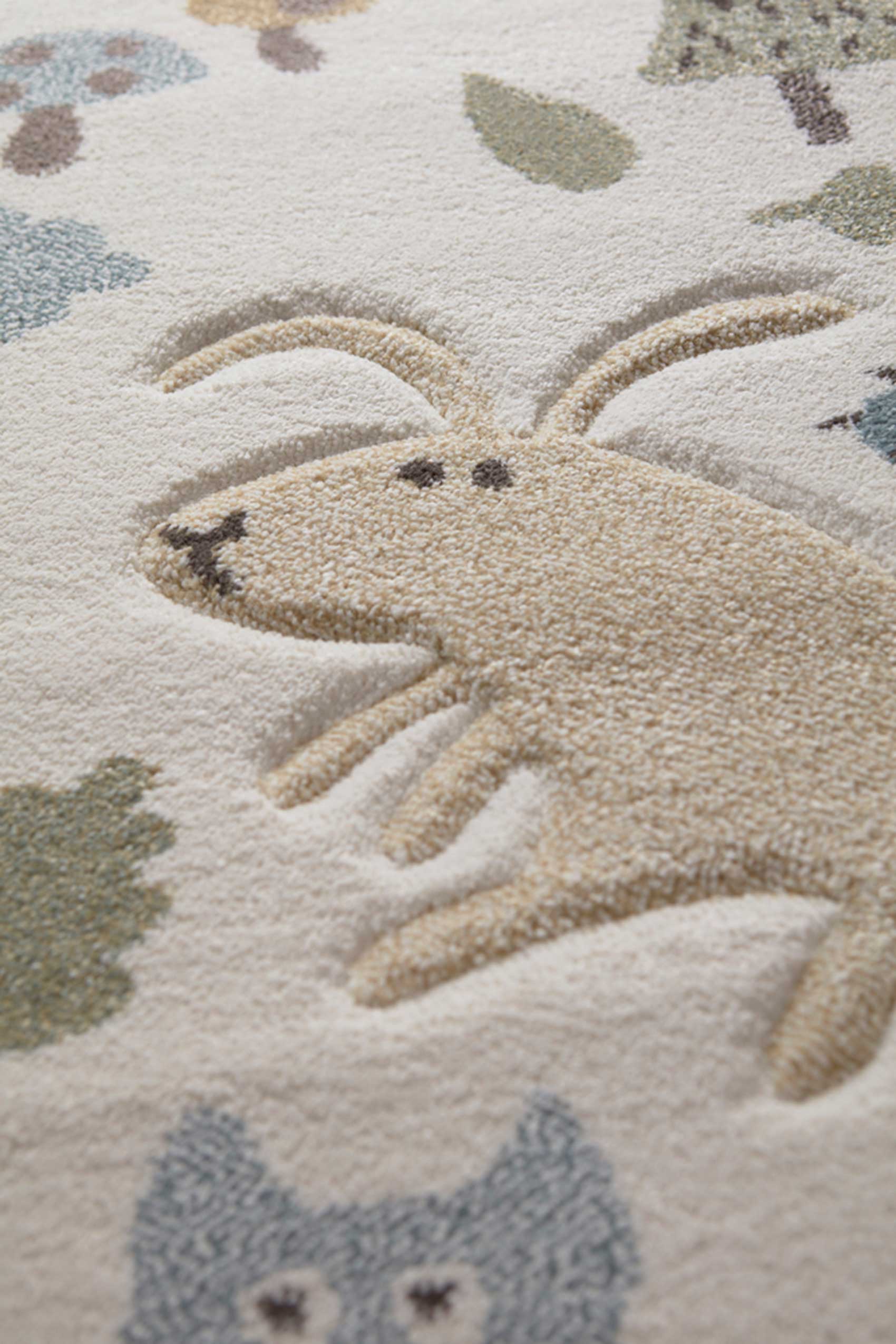 Kinderteppich beige blau 
