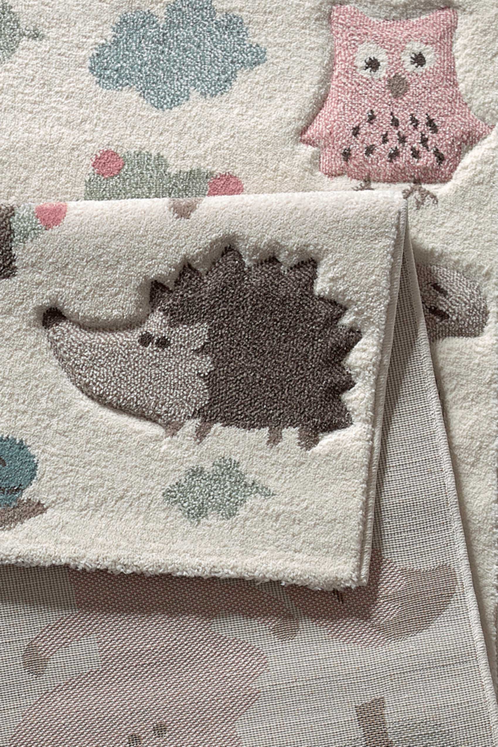Kinderteppich beige rosa 