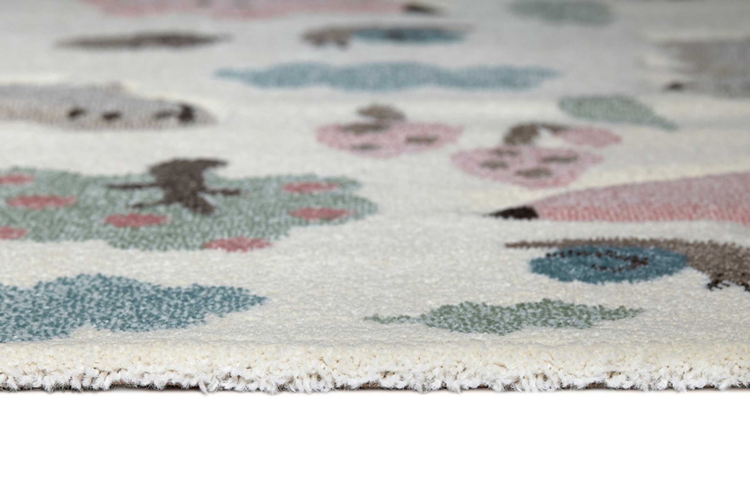 Kinderteppich beige rosa 