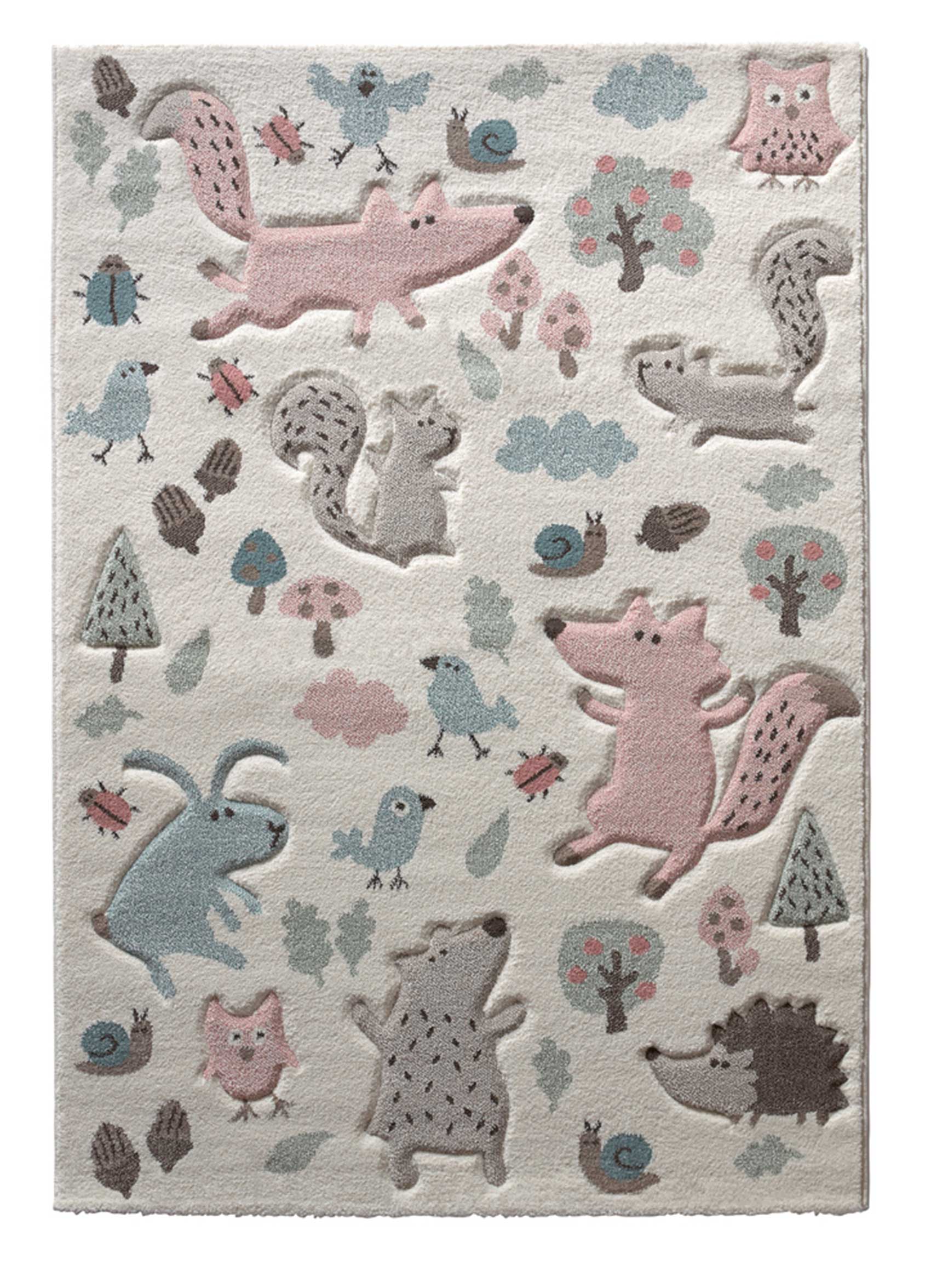 Kinderteppich beige rosa 