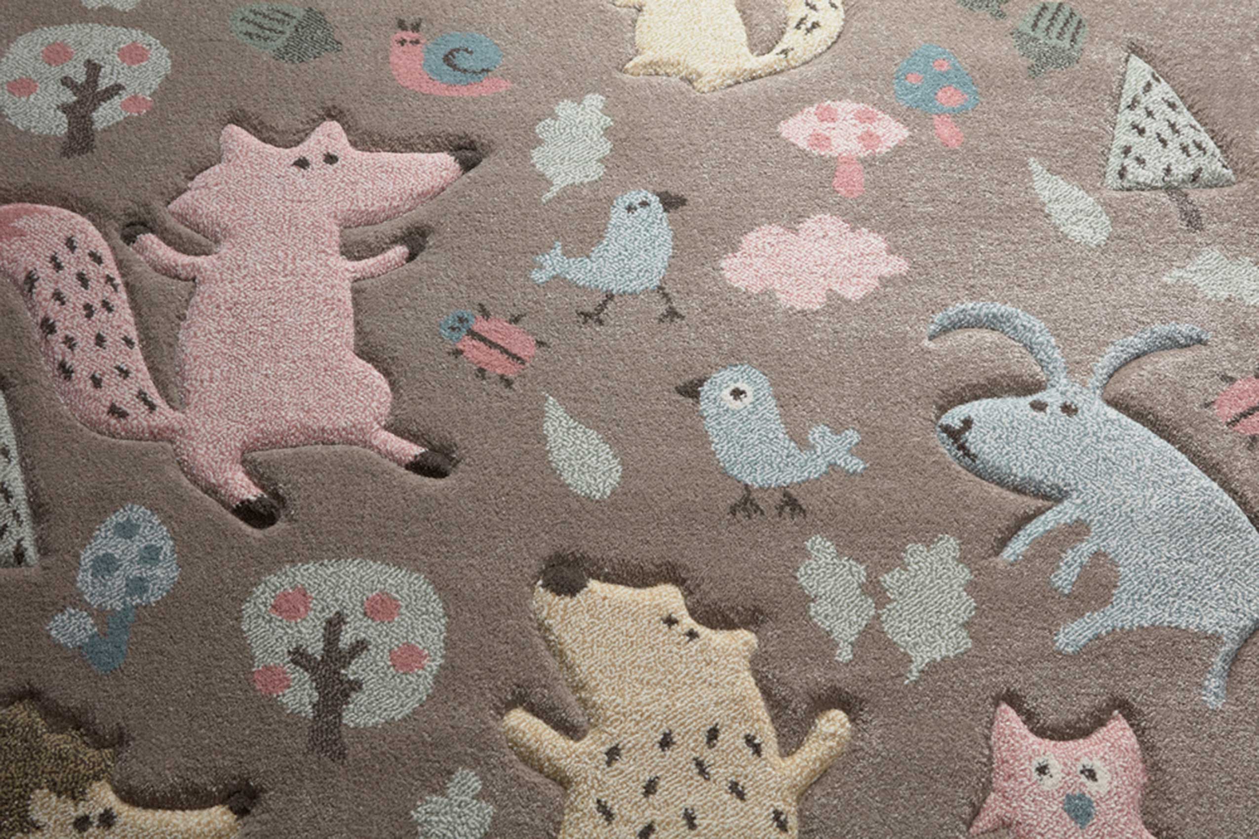 Kinderteppich dunkelbeige rosa blau » Forest « Sigikid - Ansicht 6