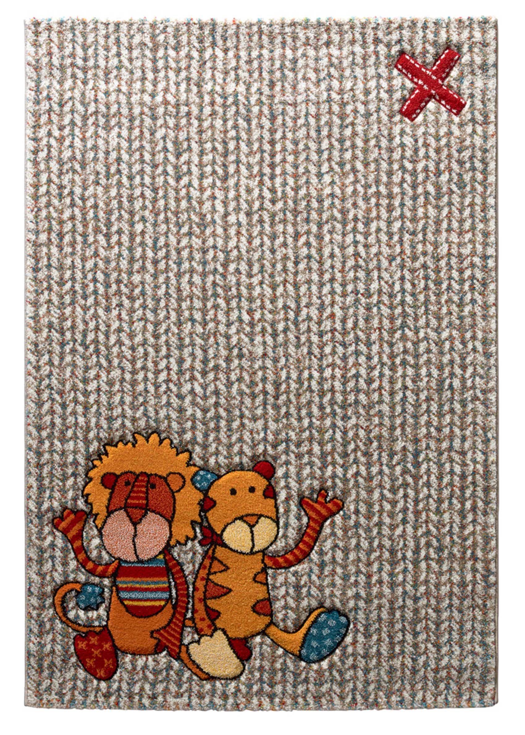 Sigikid Kinderteppich Beige Sand Orange » Patchwork Sweety « - Ansicht 1