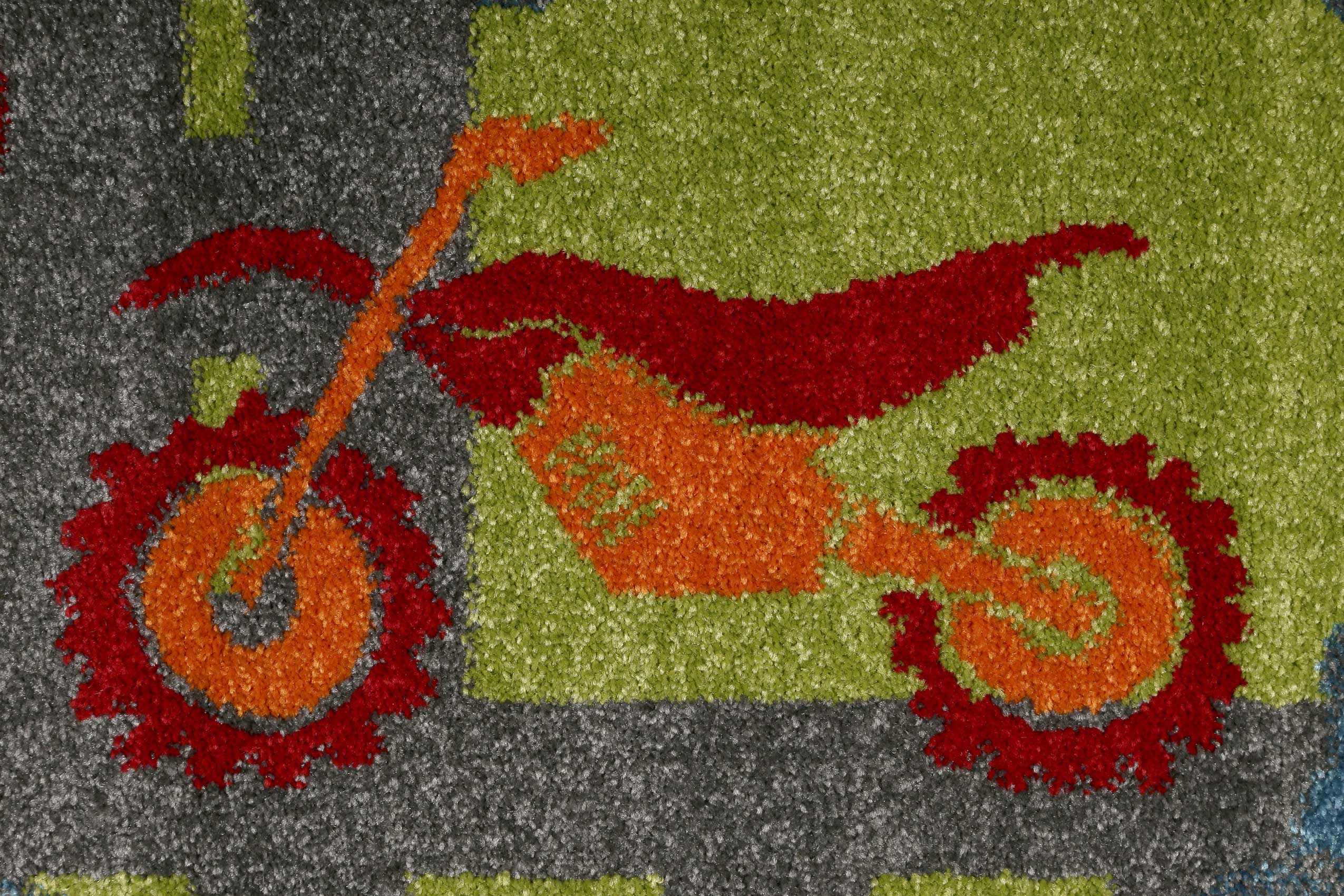 Sigikid Kinderteppich Grün Orange 