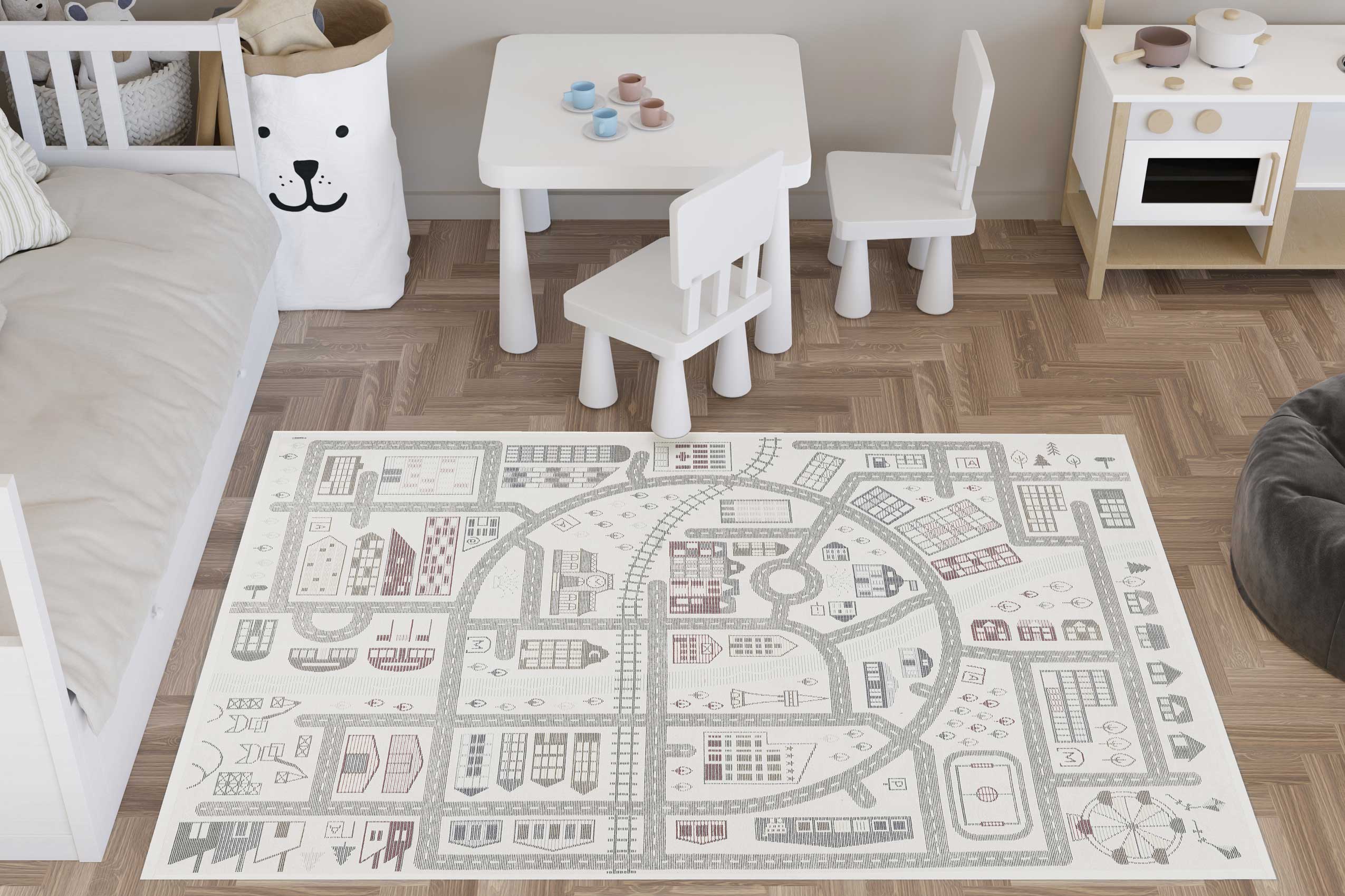 Kinderteppich Creme Bunt » Dakota « Smart Kids - Ansicht 8