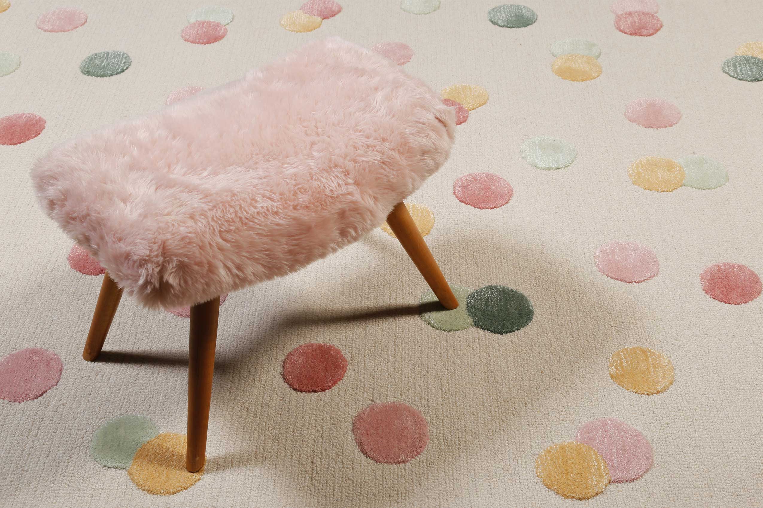 Kinderteppich Creme Bunt 