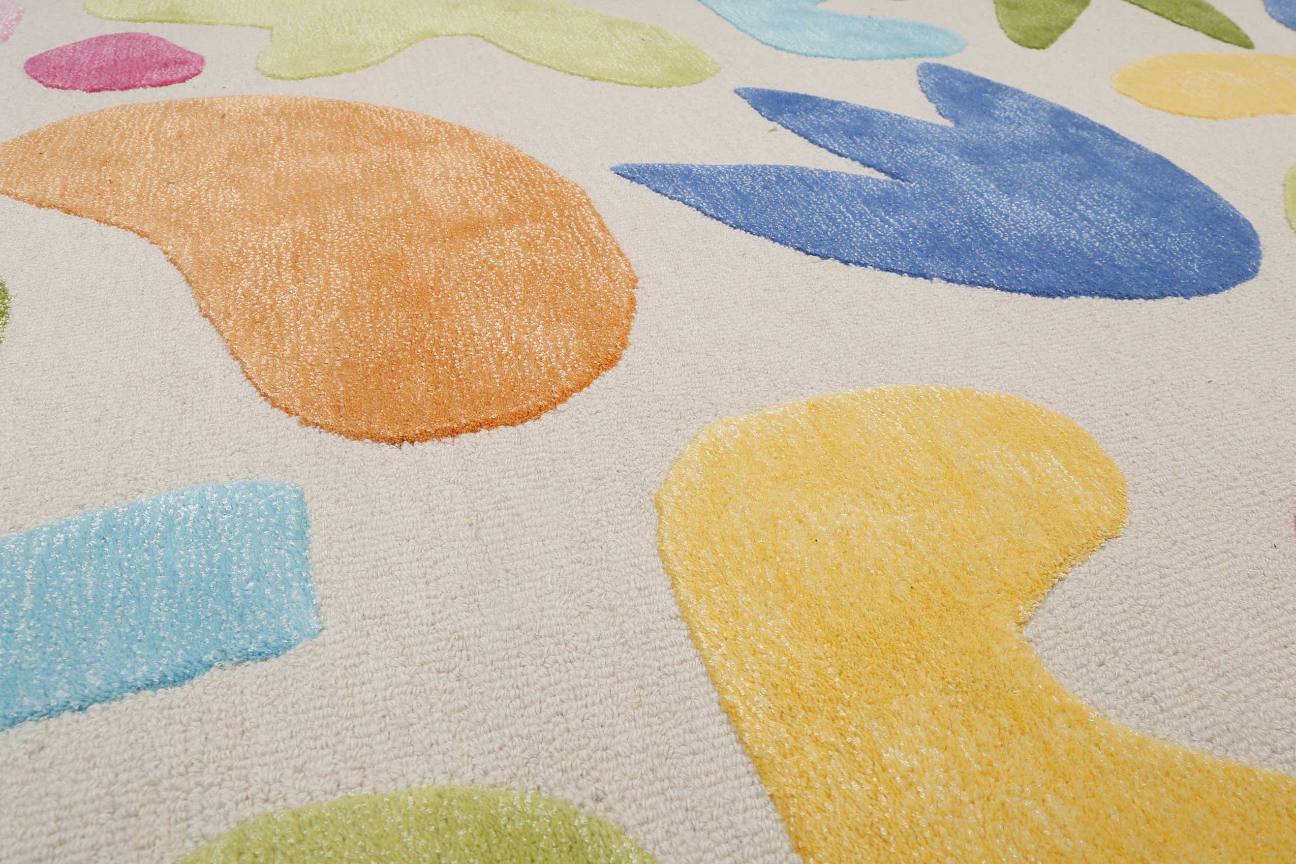 Kinderteppich Creme Bunt 