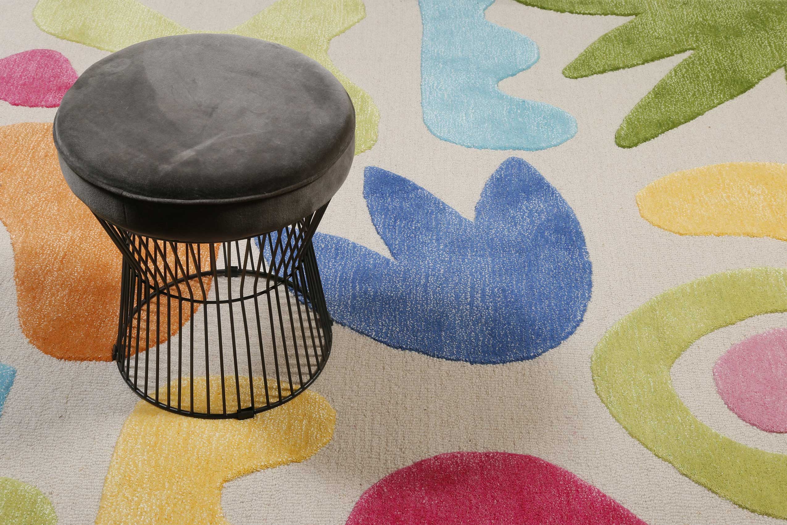 Kinderteppich Creme Bunt 