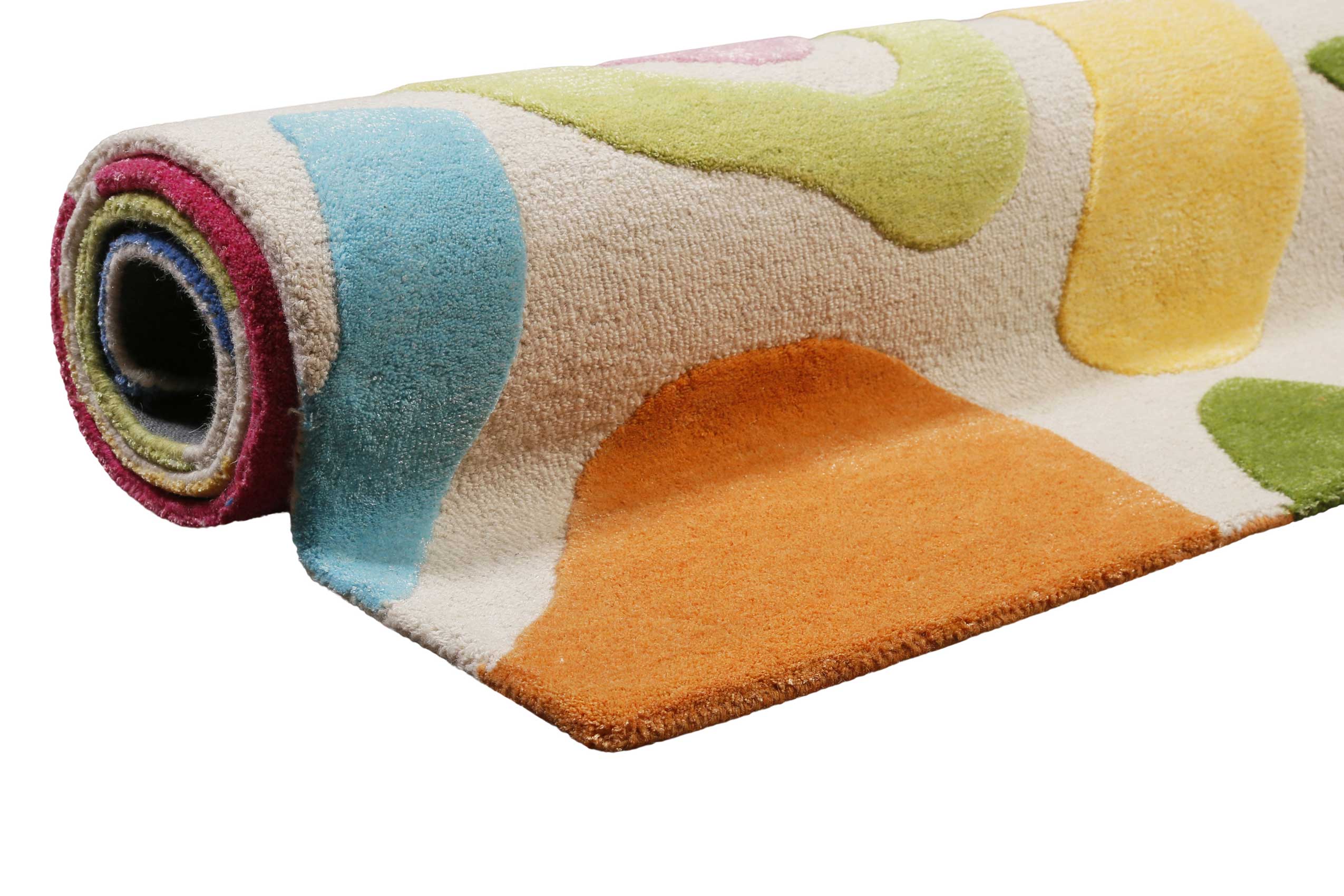Kinderteppich Creme Bunt 