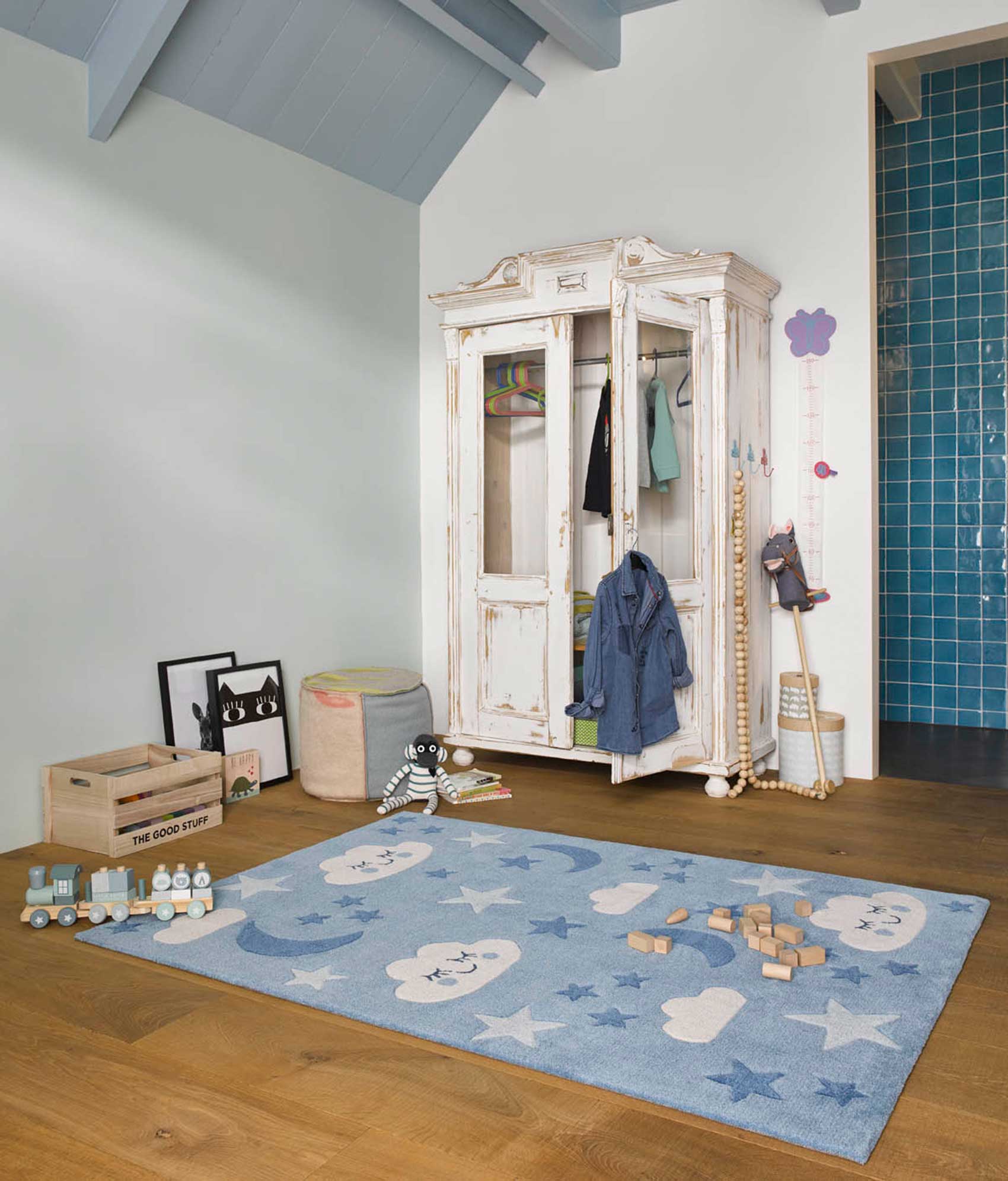 Kinderteppich Blau 
